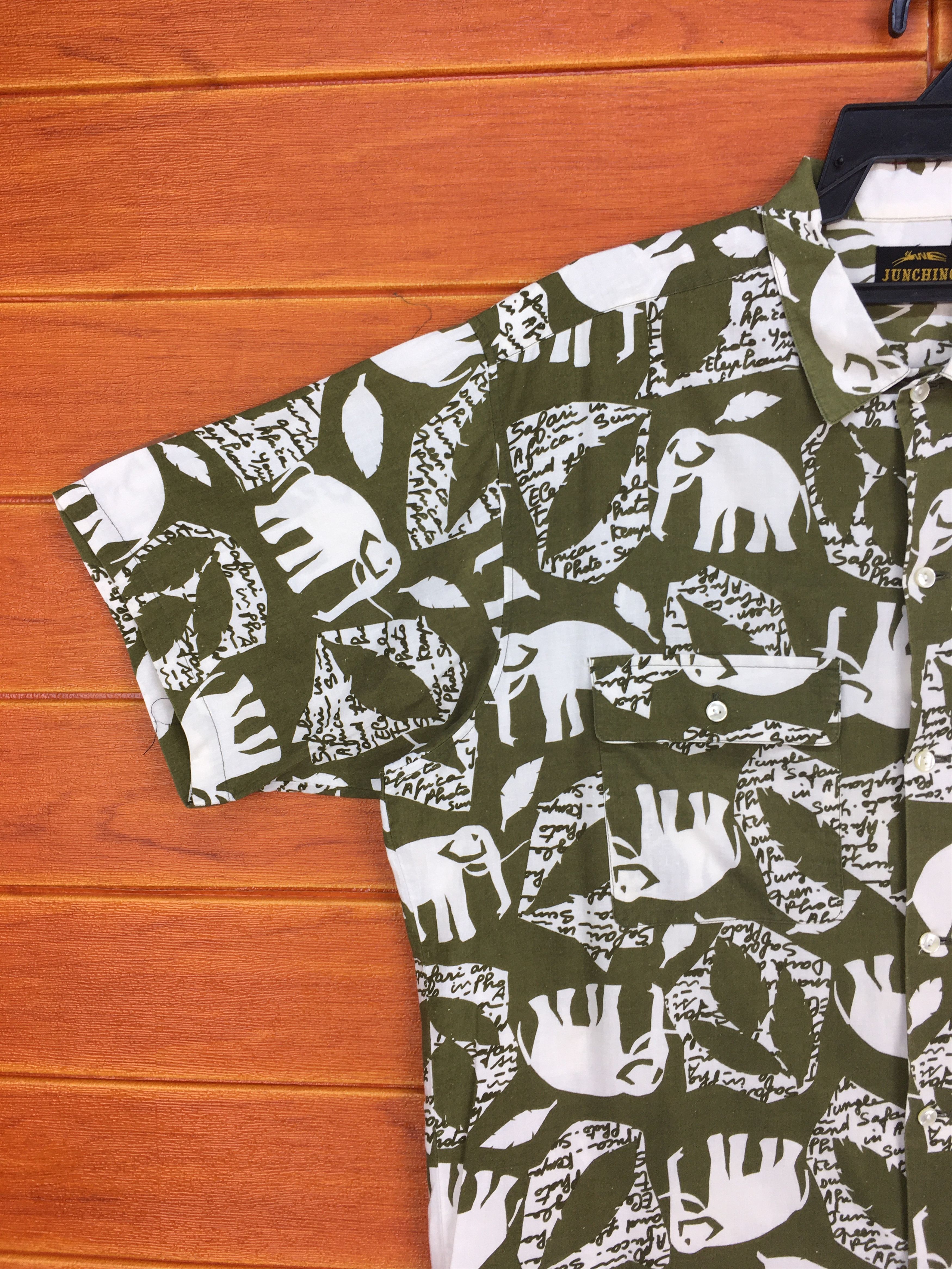 Hiroko Koshino Homme Vintage JUNKO KOSHINO Elephant Double Pocket Hawaiian Size US L / EU 52-54 / 3 - 2 Thumbnail