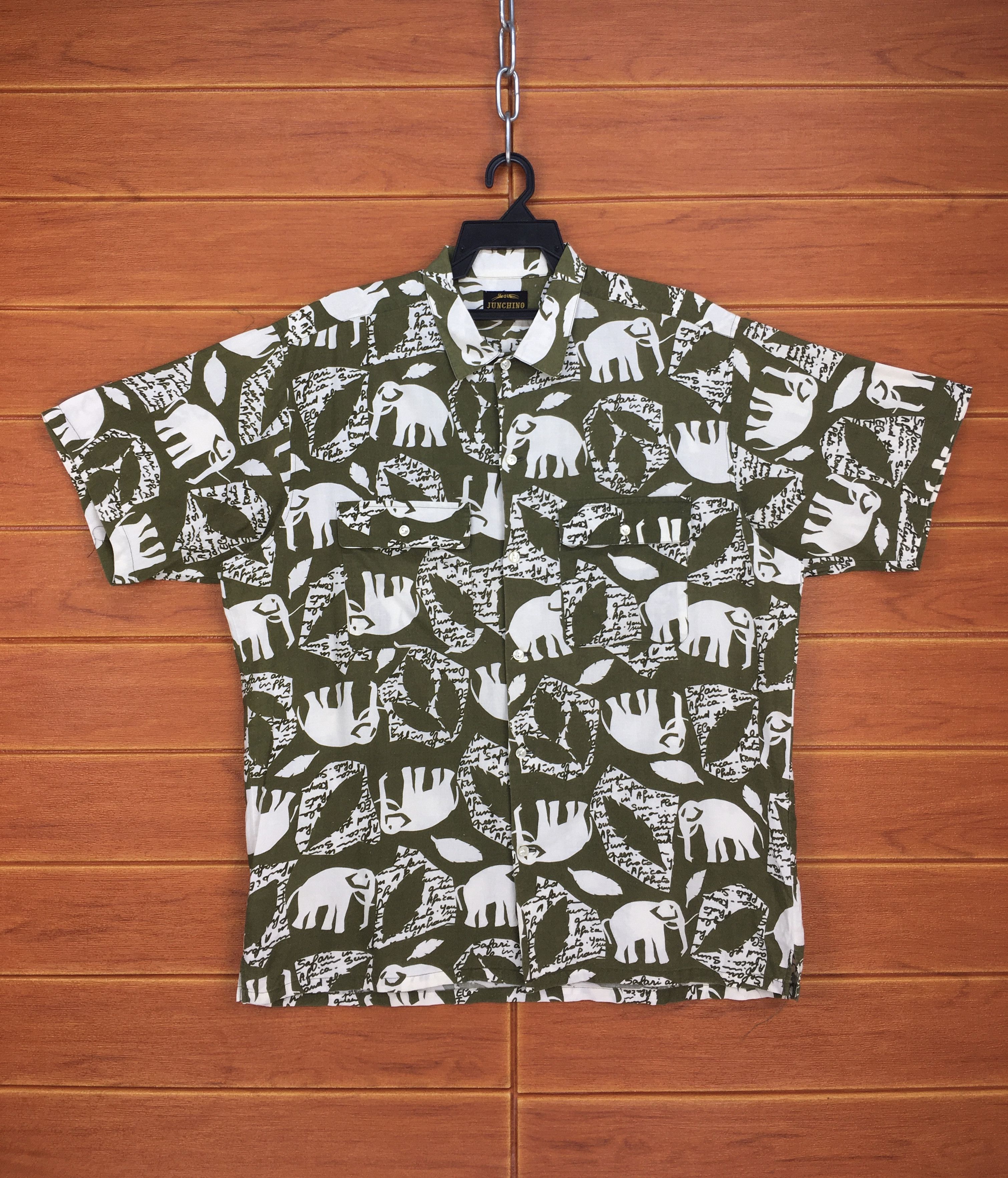 Hiroko Koshino Homme Vintage JUNKO KOSHINO Elephant Double Pocket Hawaiian Size US L / EU 52-54 / 3 - 1 Thumbnail