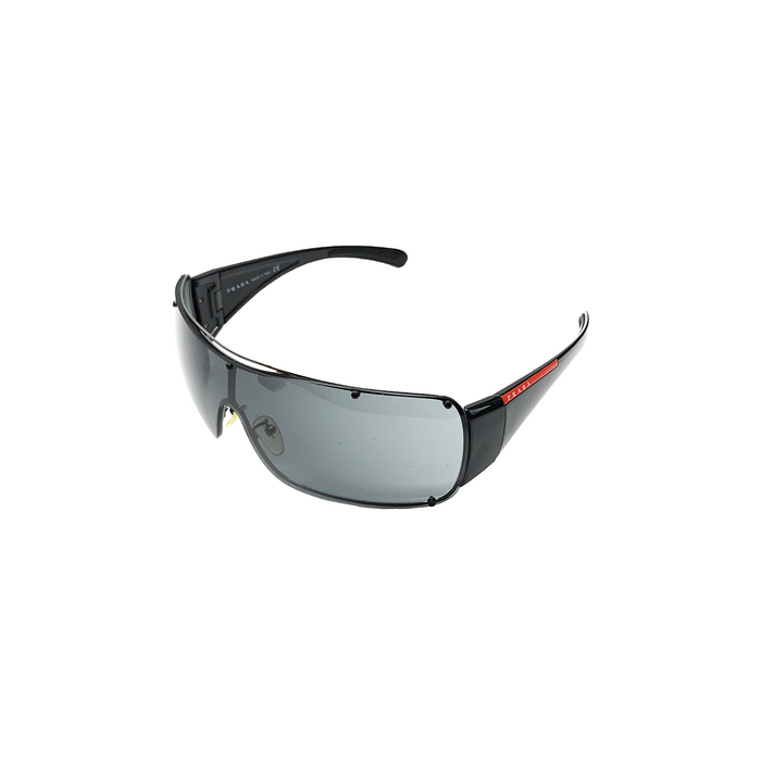 Black Wrap Around Visor Sunglasses