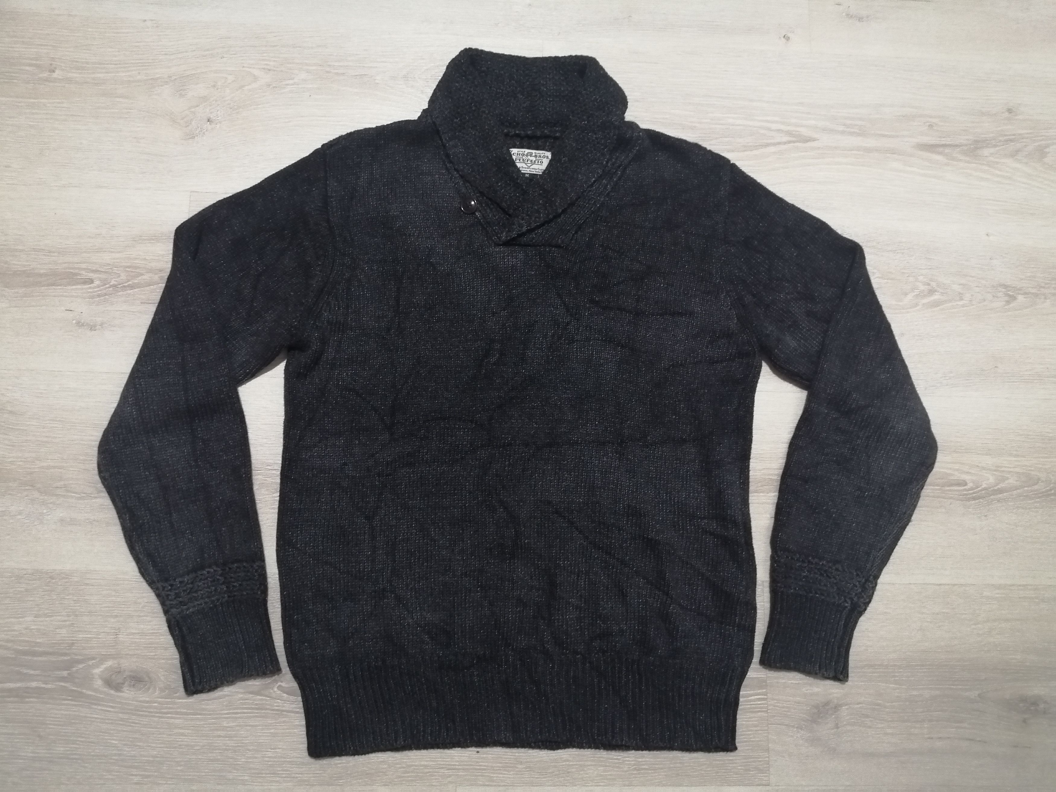 Aran Isles Knitwear × Schott × Vintage Schott Bros Perfecto Shawl Collar Knitwear Size US M / EU 48-50 / 2 - 1 Thumbnail