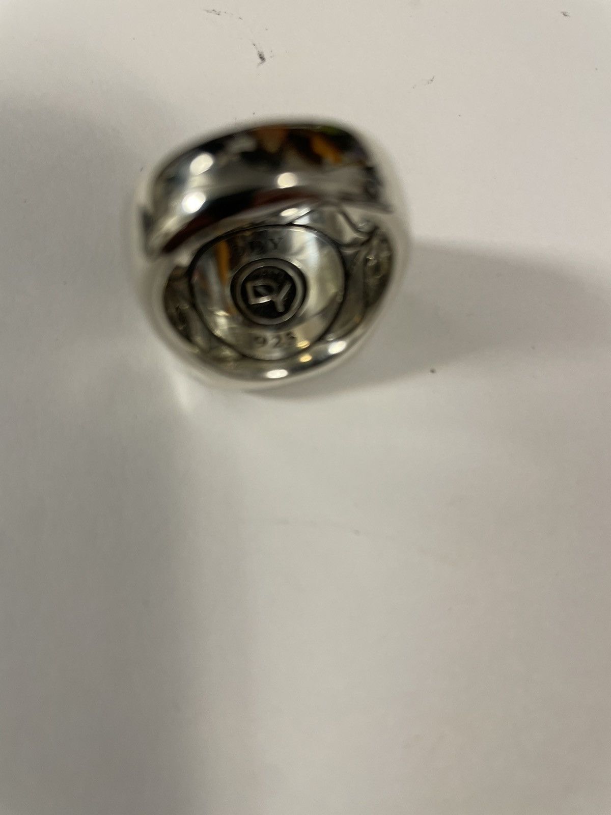 David Yurman MINT David Yurman Sterling Silver/Black Diamond Signet Ring Size ONE SIZE - 2 Thumbnail