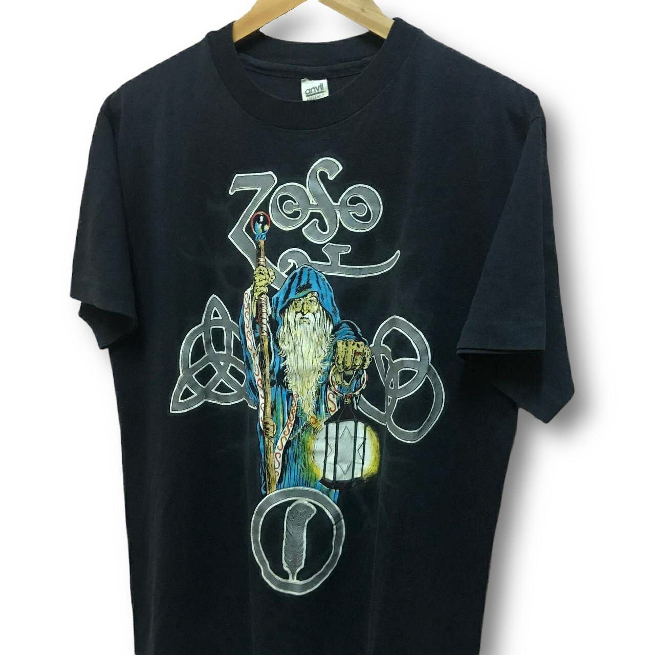 Band Tees Vintage 80s Led Zeppelin Zoso T Shirt Size US L / EU 52-54 / 3 - 3 Thumbnail