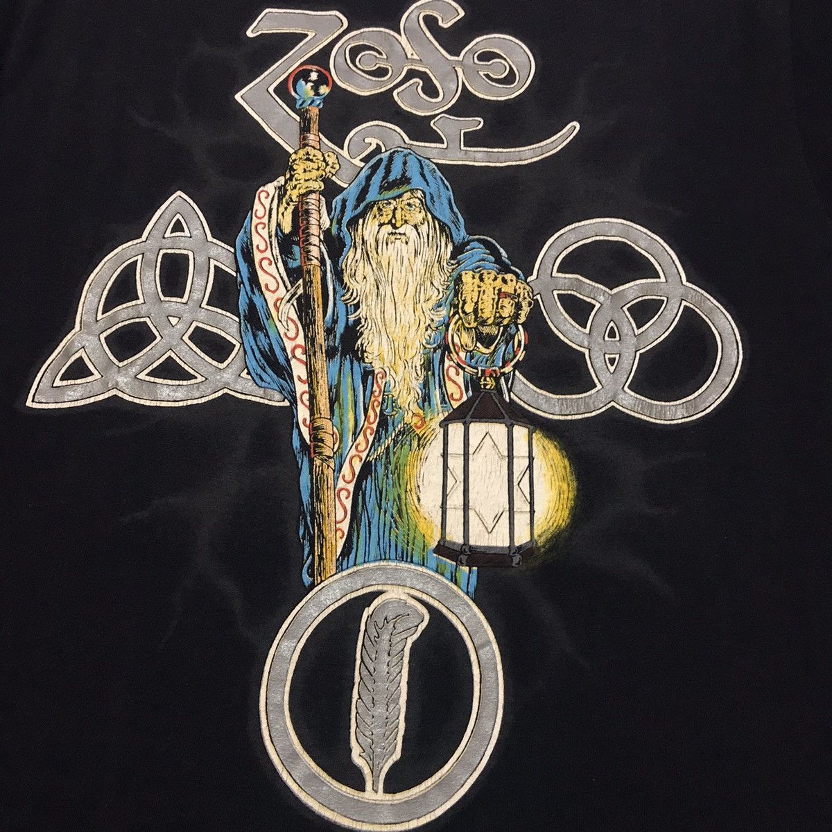 Band Tees Vintage 80s Led Zeppelin Zoso T Shirt Size US L / EU 52-54 / 3 - 5 Thumbnail
