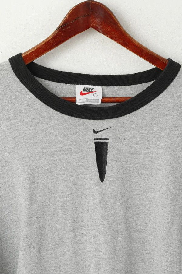 Nike Nike Men L Shirt Grey Cotton Vintage 90s Top 8134 Size US L / EU 52-54 / 3 - 3 Thumbnail