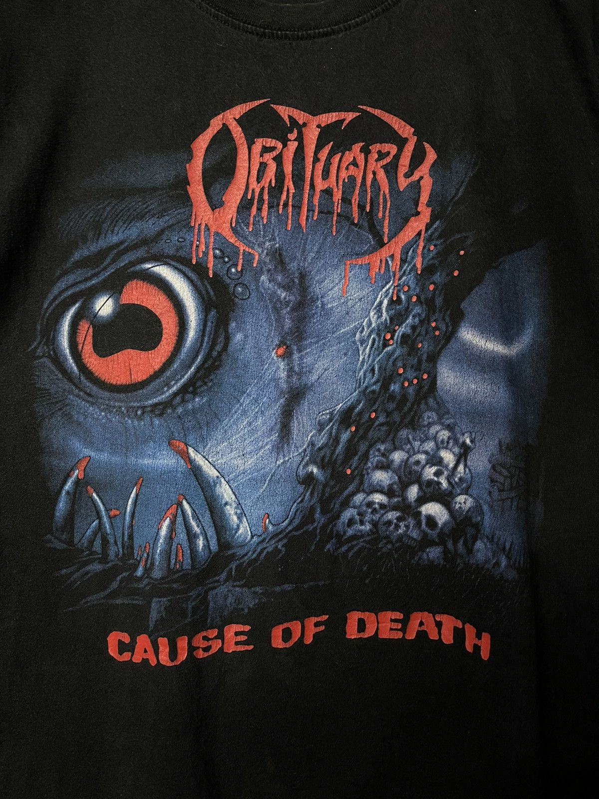 Band Tees × Vintage Vintage Obituary Cause Of Death Promo Tees Size US M / EU 48-50 / 2 - 2 Thumbnail