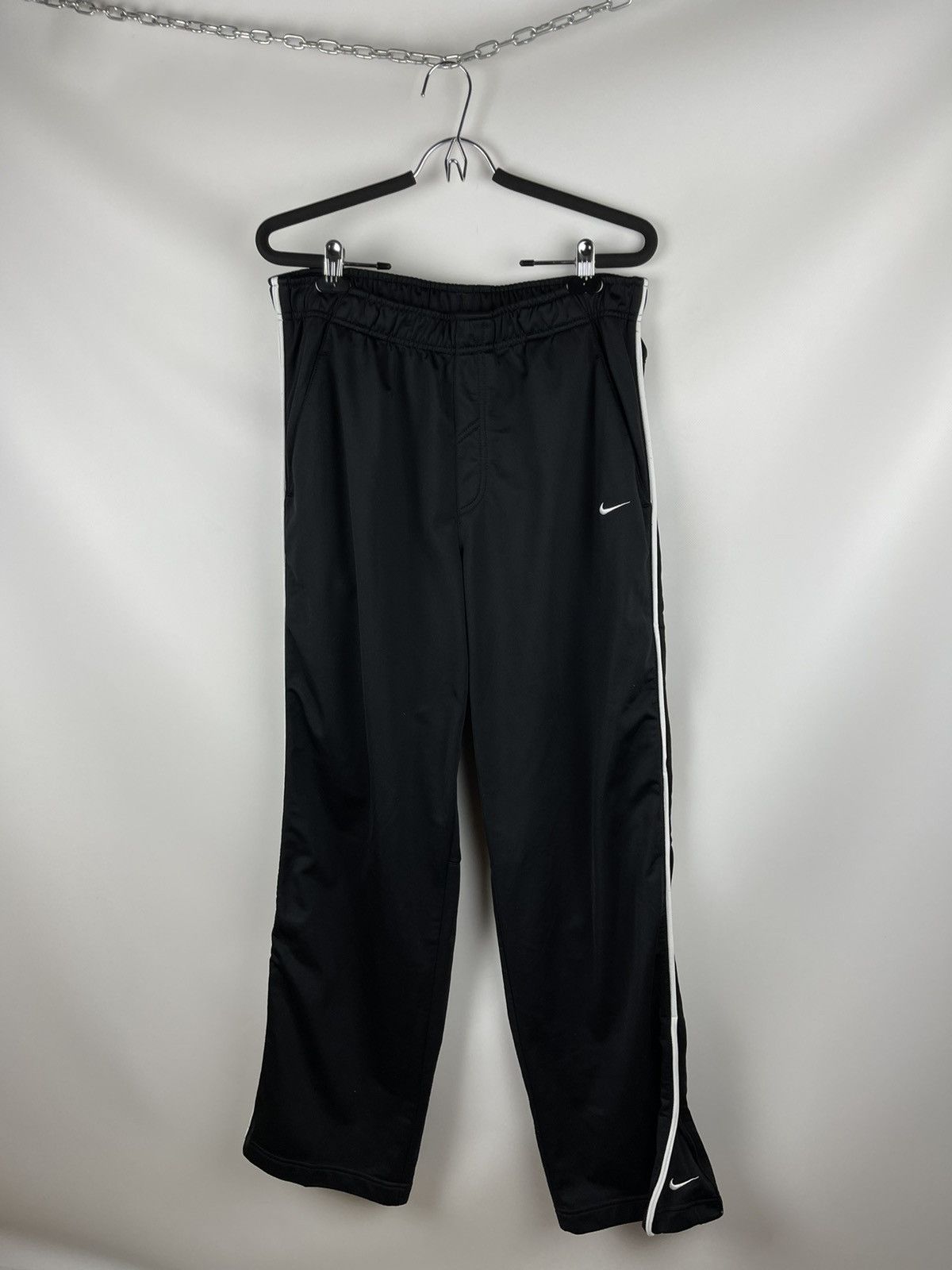 Nike × Vintage Nike vintage y2k black double swoosh trackpants with stripe Size US 34 / EU 50 - 5 Thumbnail