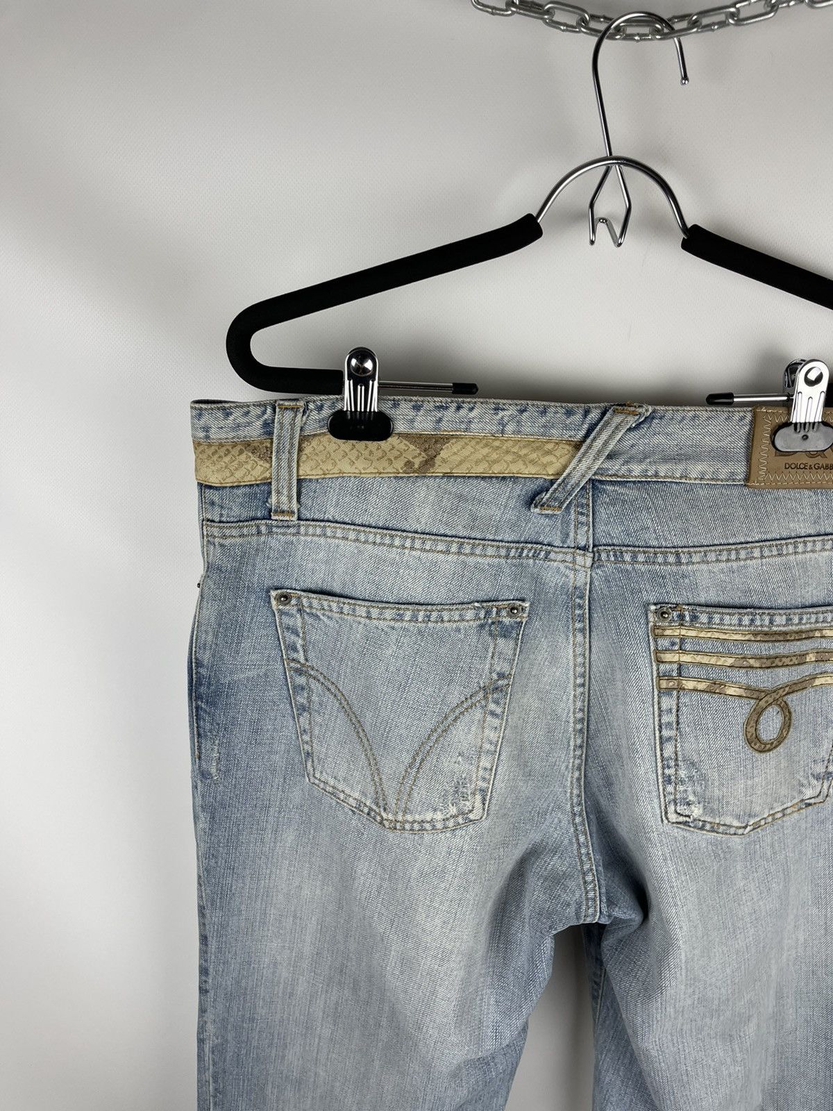 Dolce & Gabbana Dolce & Gabbana snake leather blue distressed denim jeans Size US 36 / EU 52 - 12 Thumbnail