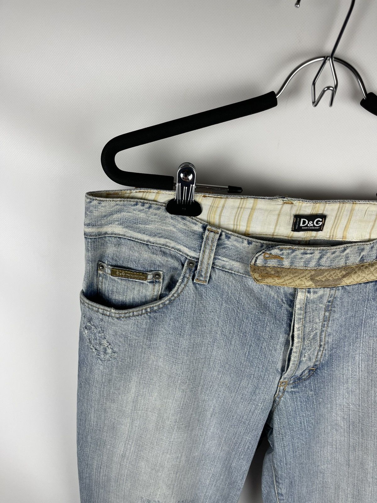 Dolce & Gabbana Dolce & Gabbana snake leather blue distressed denim jeans Size US 36 / EU 52 - 9 Thumbnail