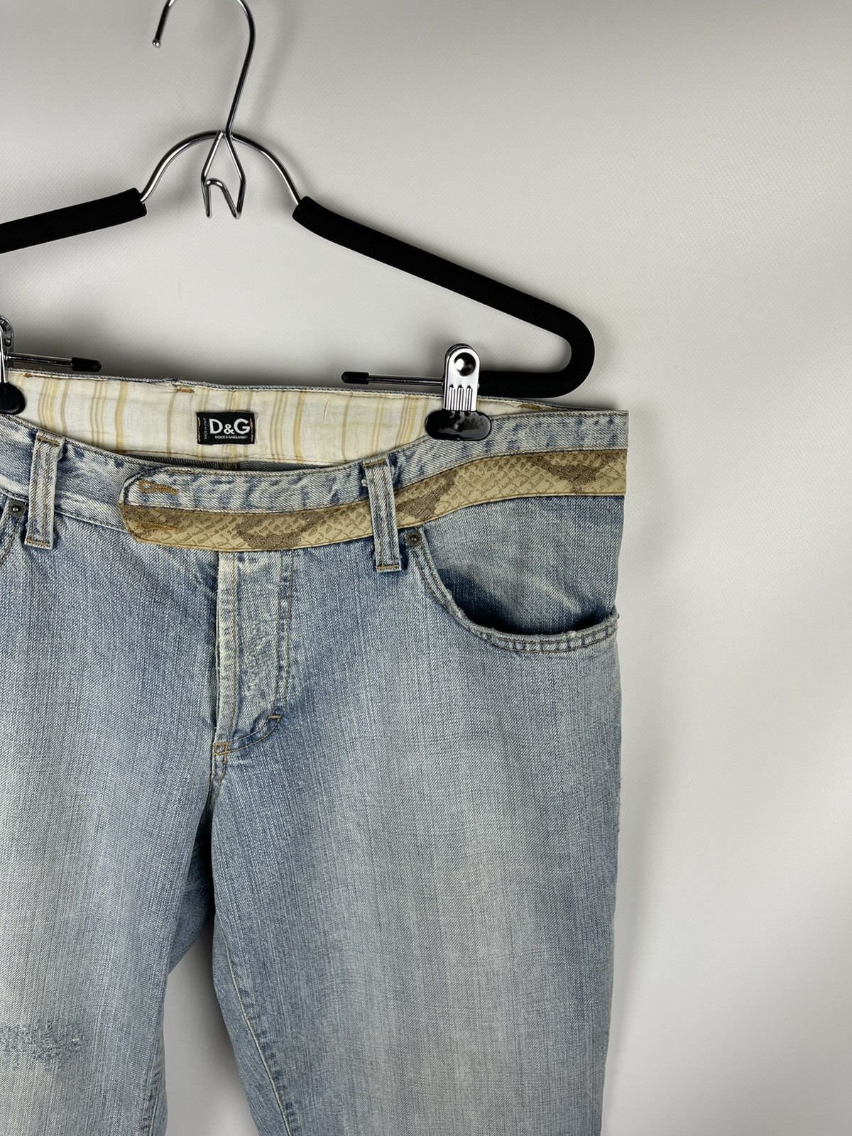 Dolce & Gabbana Dolce & Gabbana snake leather blue distressed denim jeans Size US 36 / EU 52 - 4 Thumbnail