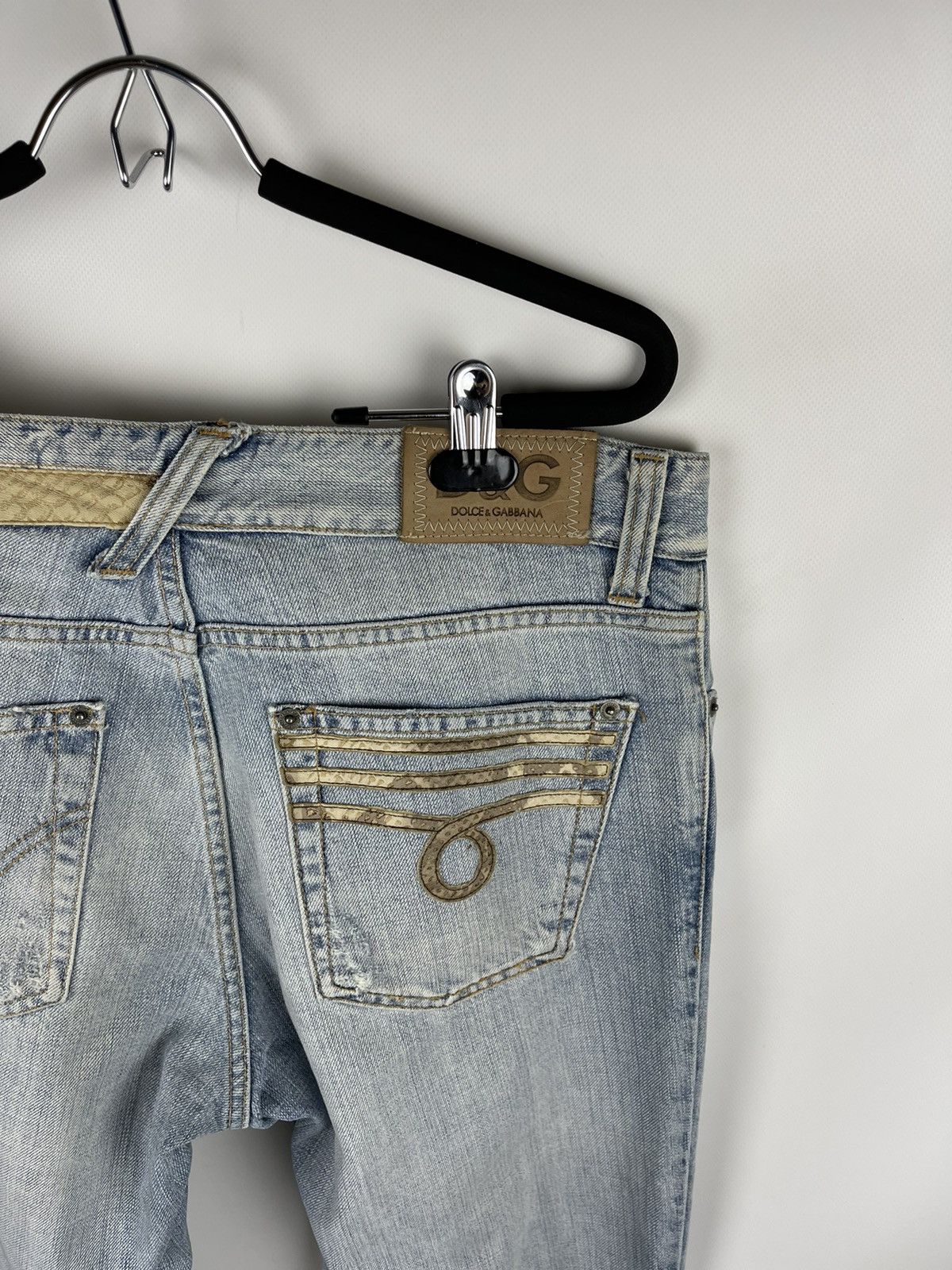 Dolce & Gabbana Dolce & Gabbana snake leather blue distressed denim jeans Size US 36 / EU 52 - 13 Thumbnail