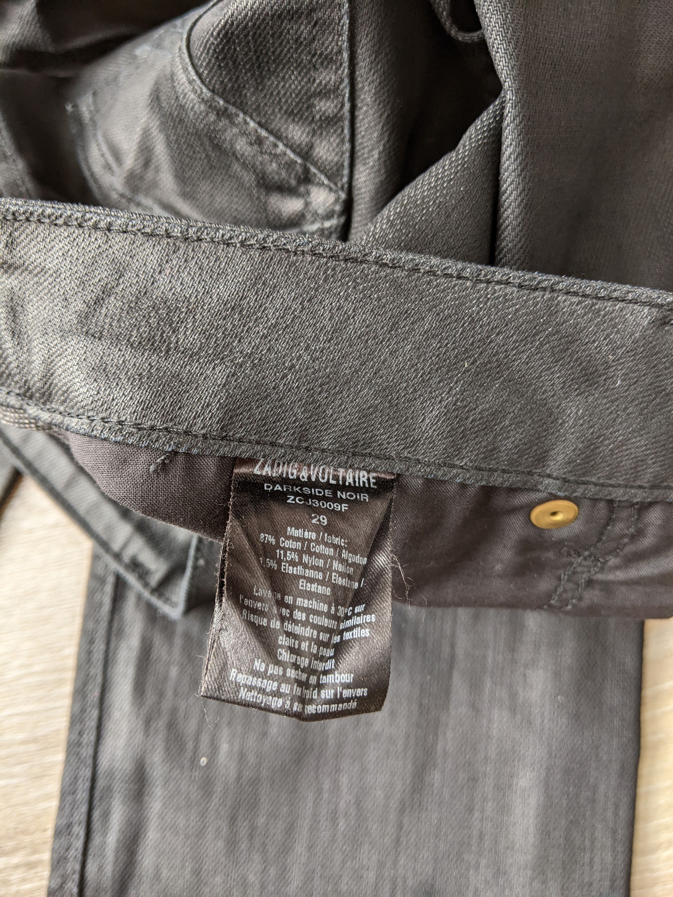 Zadig & Voltaire Zadig & Voltaire darkside noir denim jeans Size US 29 - 11 Thumbnail