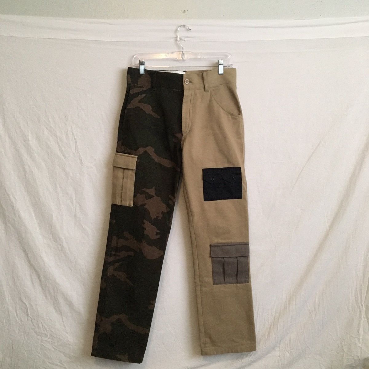 image of Gosha Rubchinskiy Fw17 Camo Split Cargo Pants in Camo/Light Brown, Men's (Size 30)