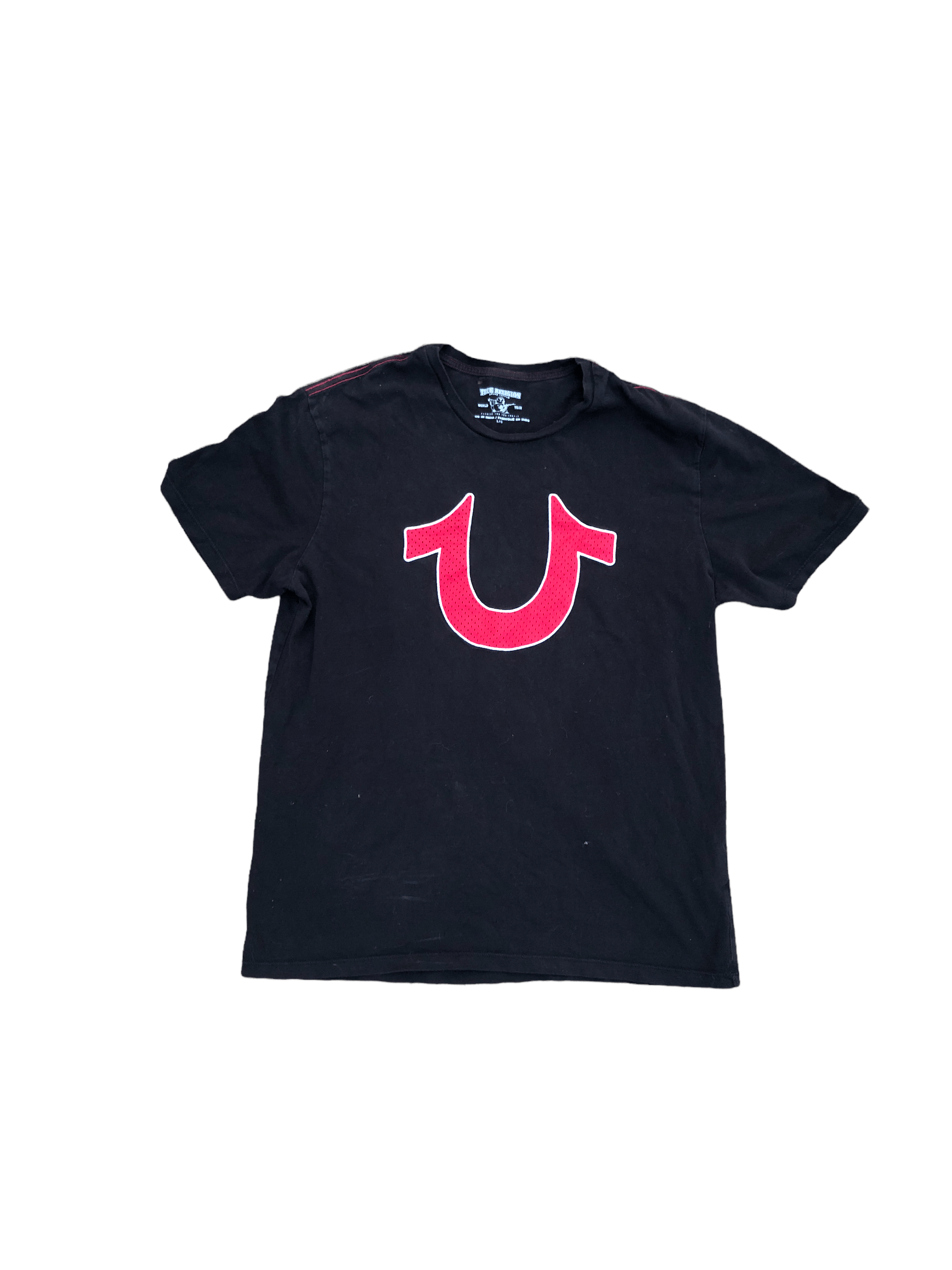 Vintage True Religion T Shirt Black BIG LOGO Large