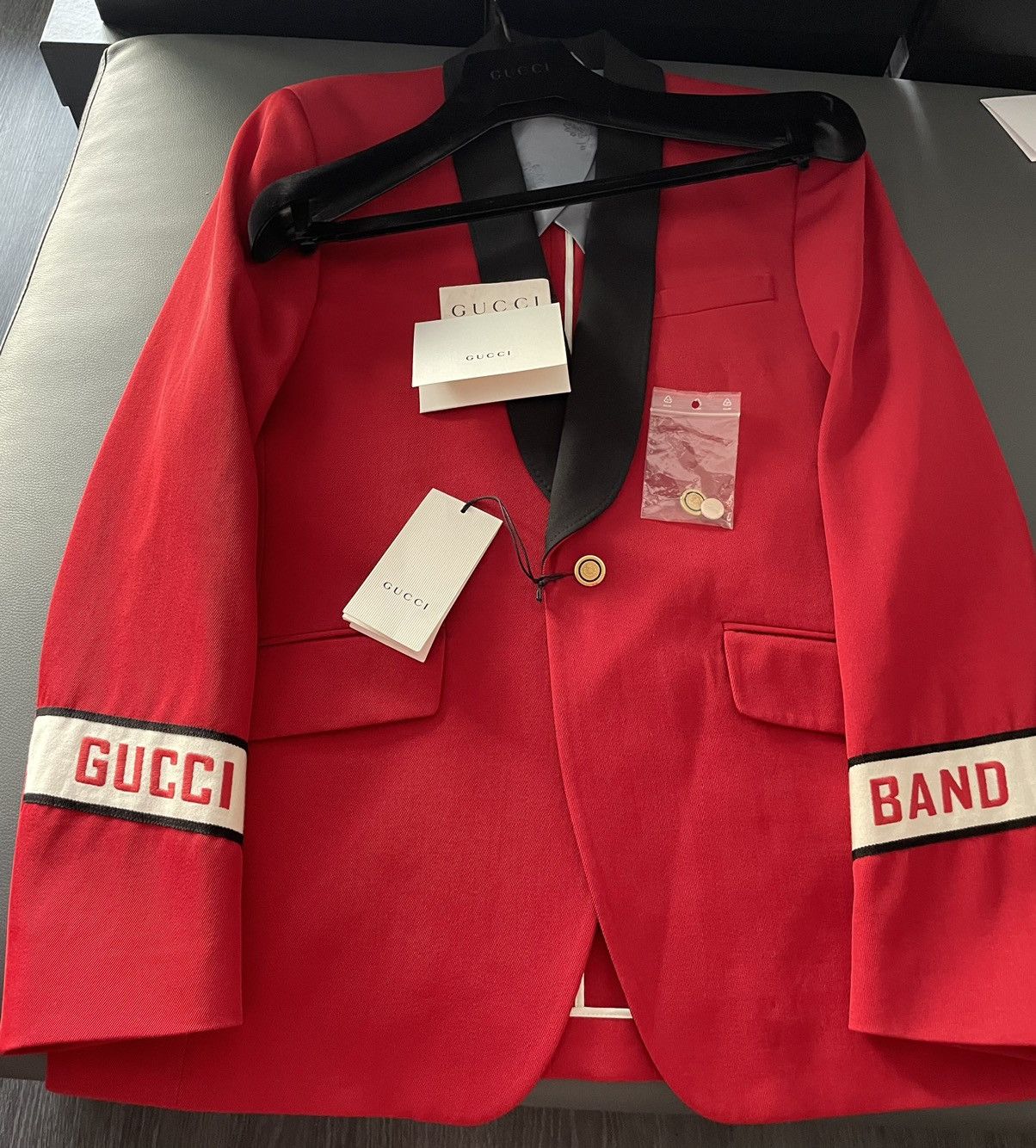Gucci $4,450 NEW Rare Limited Edition Gucci Band Tux Blazer Jacket Size 50L - 11 Thumbnail