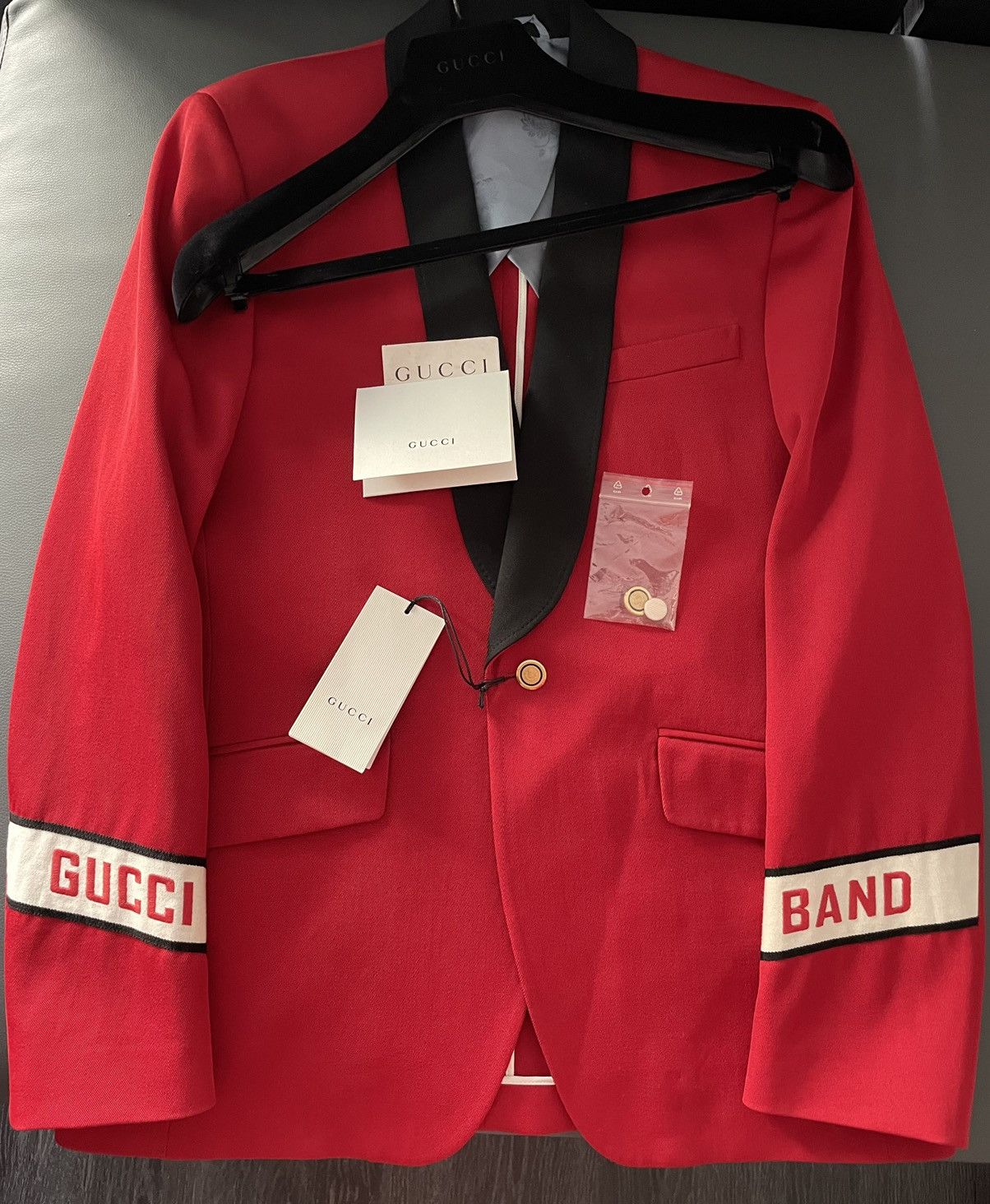 Gucci $4,450 NEW Rare Limited Edition Gucci Band Tux Blazer Jacket Size 50L - 2 Thumbnail
