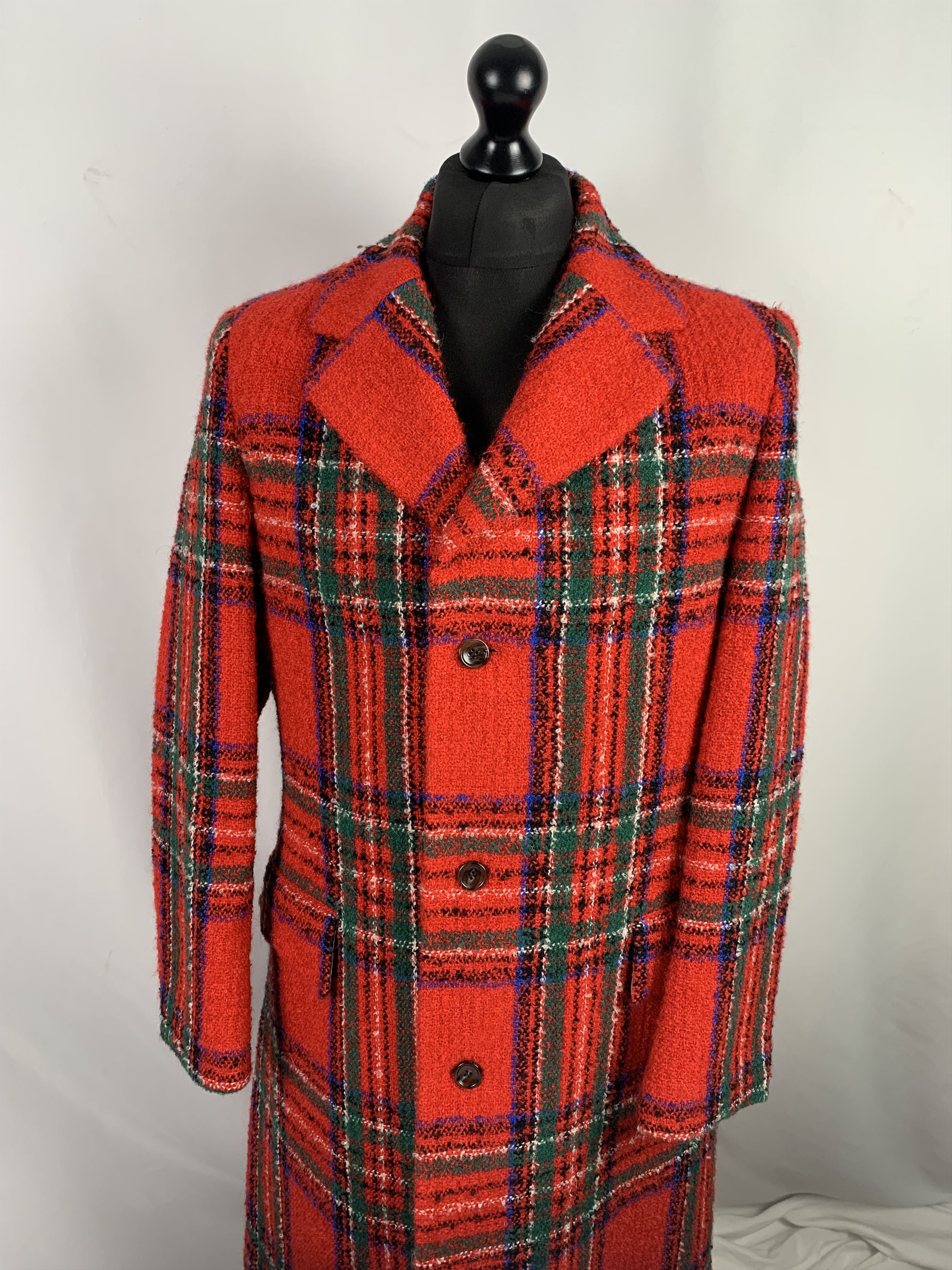 Gucci Gucci Men's Red Tartan Overcoat Size US L / EU 52-54 / 3 - 1 Thumbnail