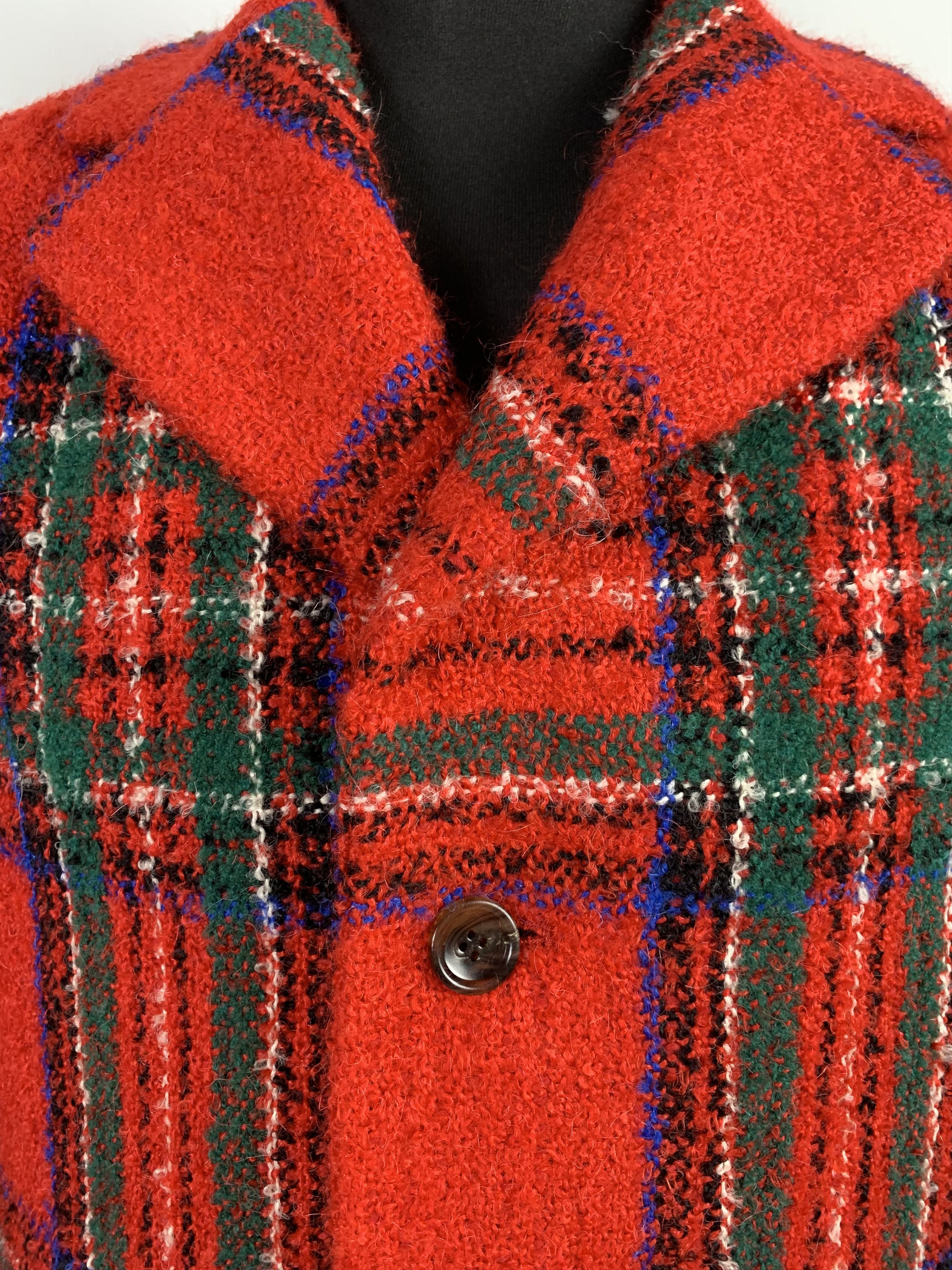 Gucci Gucci Men's Red Tartan Overcoat Size US L / EU 52-54 / 3 - 6 Thumbnail