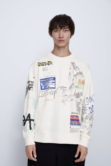 Graffiti best sale sweatshirt zara