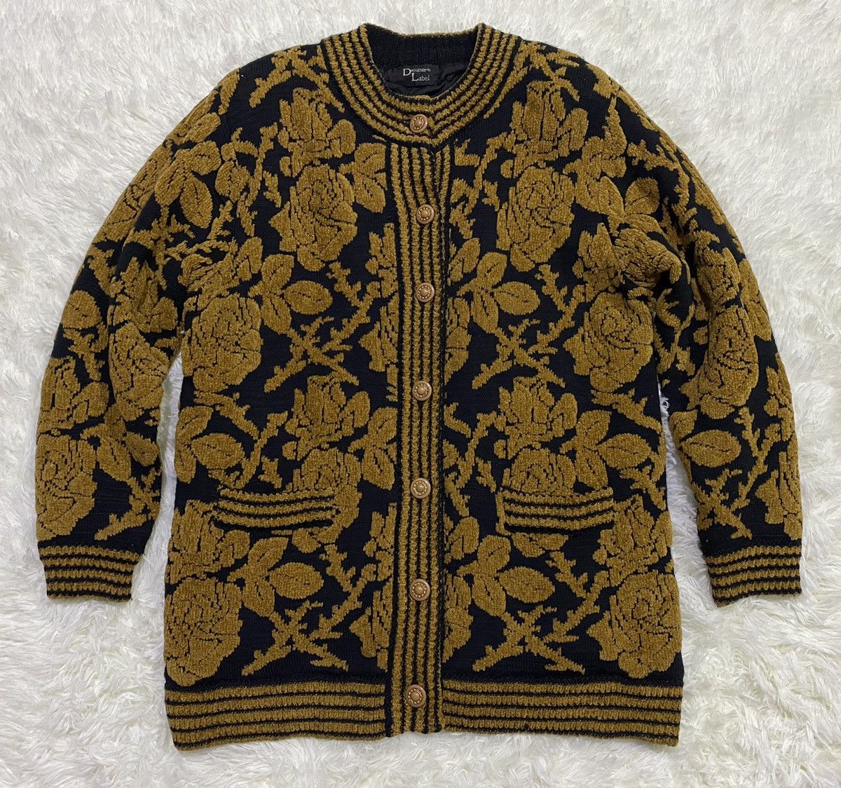 Japanese Brand Designer Label Ichioku Tapestry Floral Sweater Jacket Size US M / EU 48-50 / 2 - 1 Thumbnail