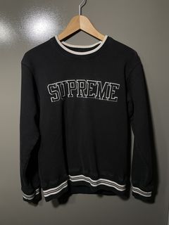 fw15 supreme arc logo crewneck sweatshirt, red