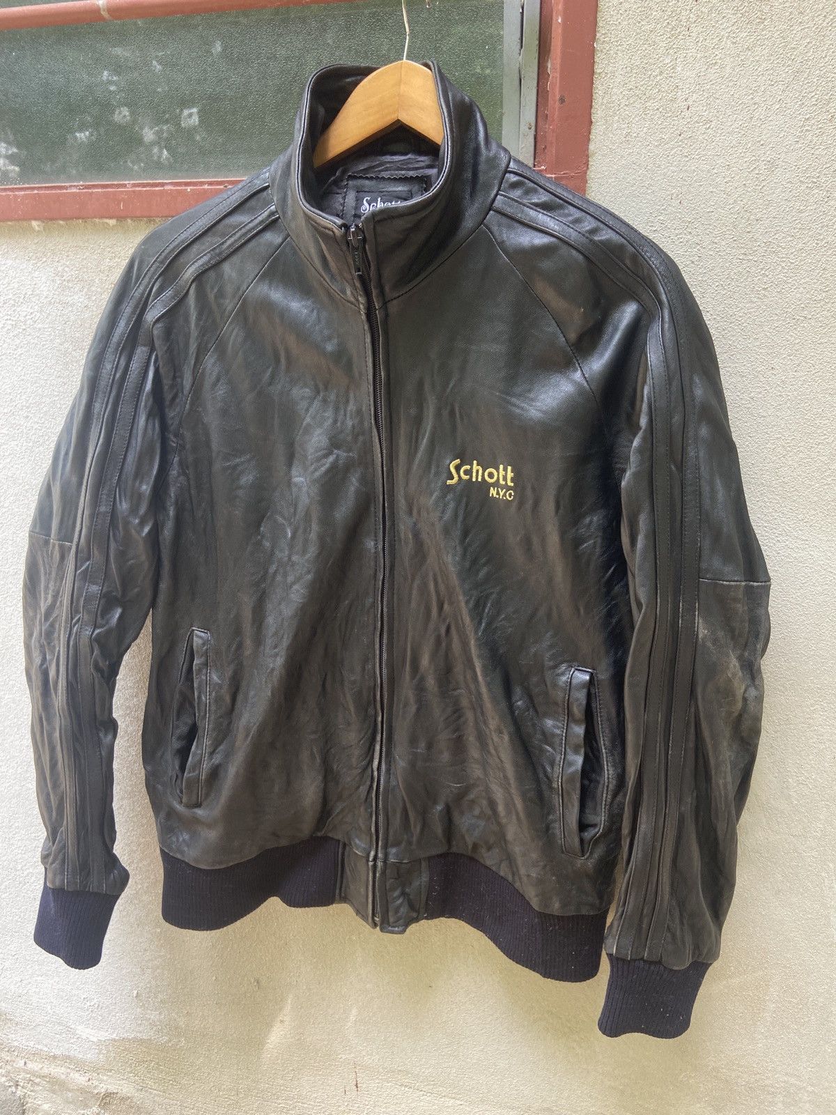 Schott Schott N.Y.C Zip Up Leather Jacket Size US L / EU 52-54 / 3 - 4 Thumbnail