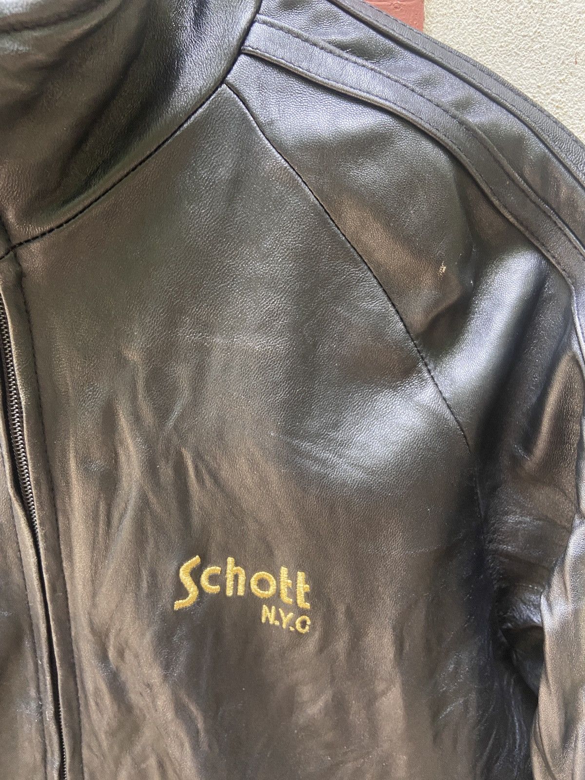 Schott Schott N.Y.C Zip Up Leather Jacket Size US L / EU 52-54 / 3 - 6 Thumbnail