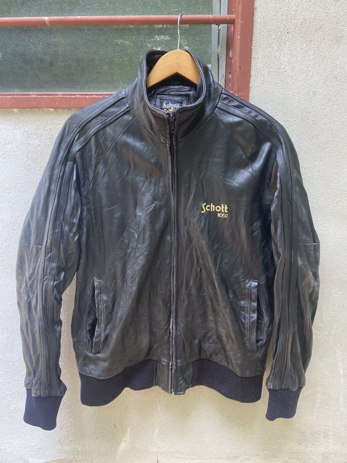 Schott Schott N.Y.C Zip Up Leather Jacket Size US L / EU 52-54 / 3 - 1 Thumbnail