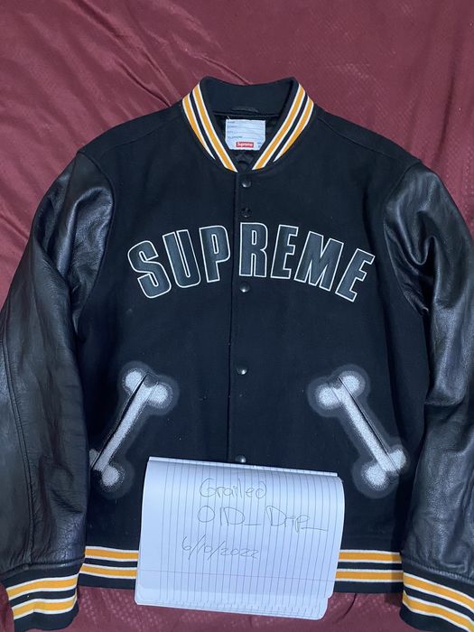 Supreme Supreme Black Bones Varsity | Grailed