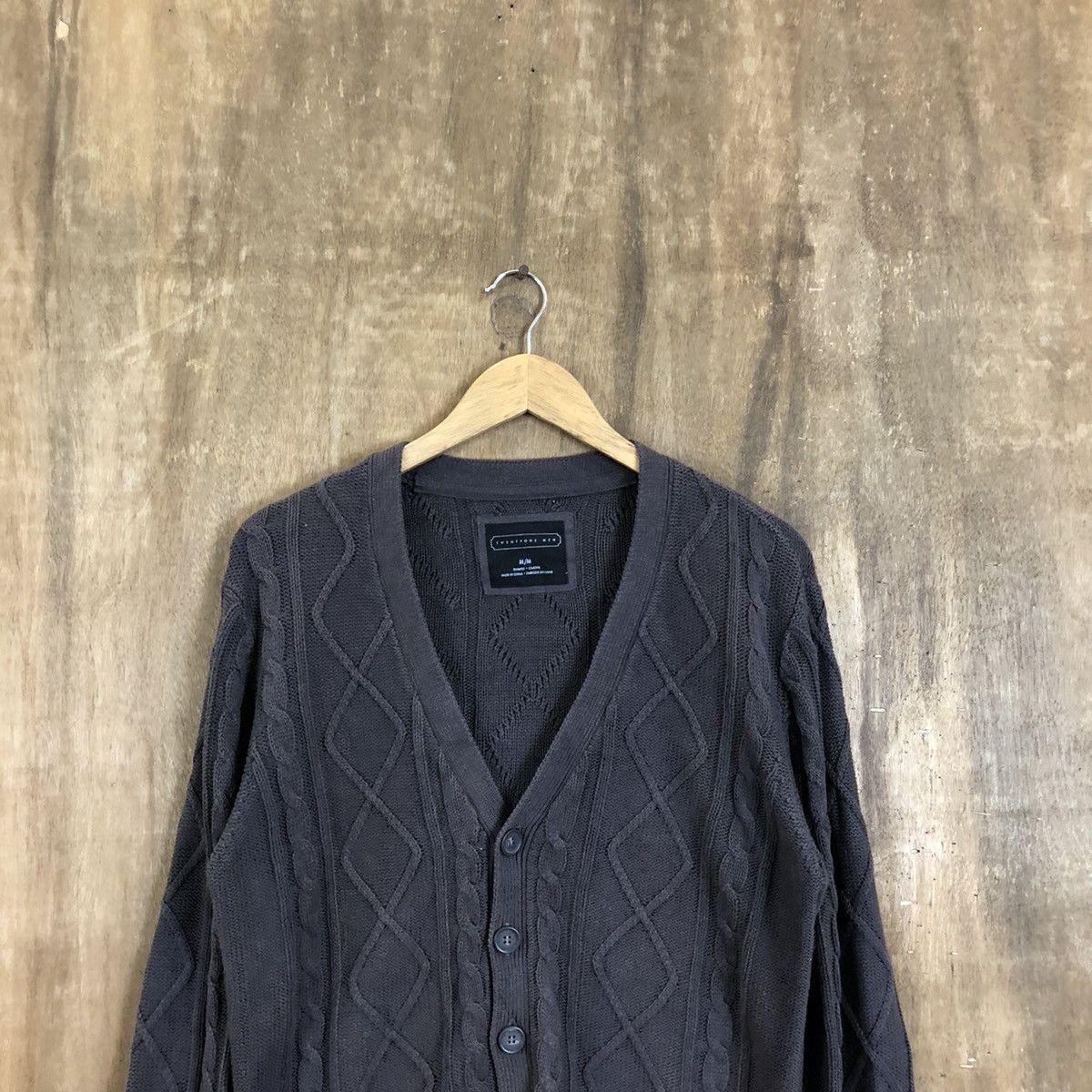 Japanese Brand VINTAGE Twenty One Men Dark Purple Cardigan Knitwear #067 Size US M / EU 48-50 / 2 - 2 Thumbnail
