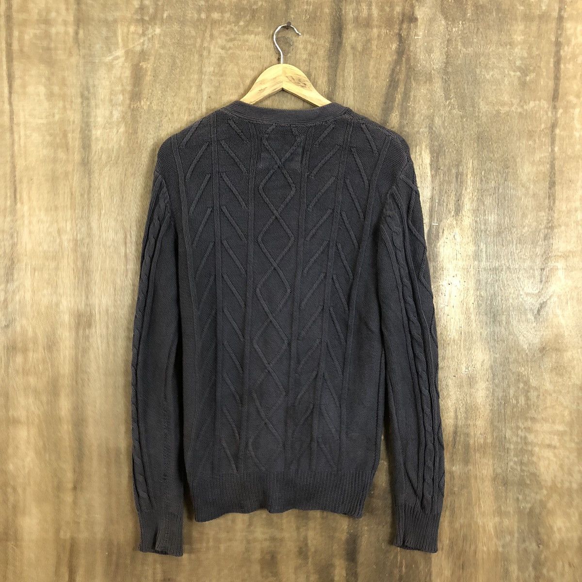 Japanese Brand VINTAGE Twenty One Men Dark Purple Cardigan Knitwear #067 Size US M / EU 48-50 / 2 - 7 Thumbnail
