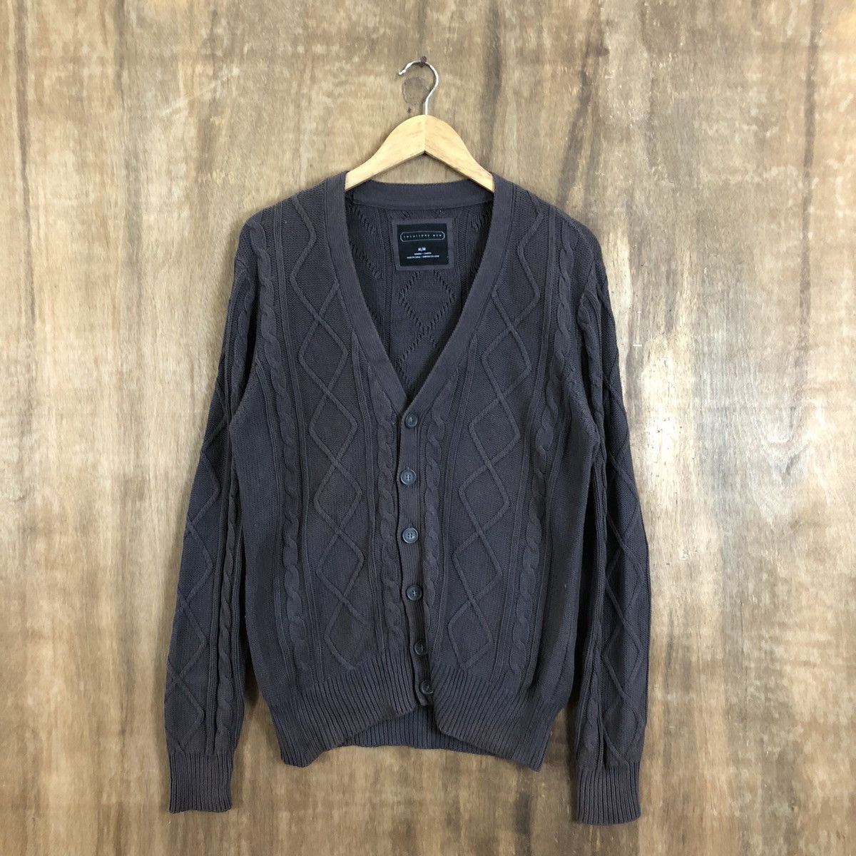 Japanese Brand VINTAGE Twenty One Men Dark Purple Cardigan Knitwear #067 Size US M / EU 48-50 / 2 - 1 Thumbnail
