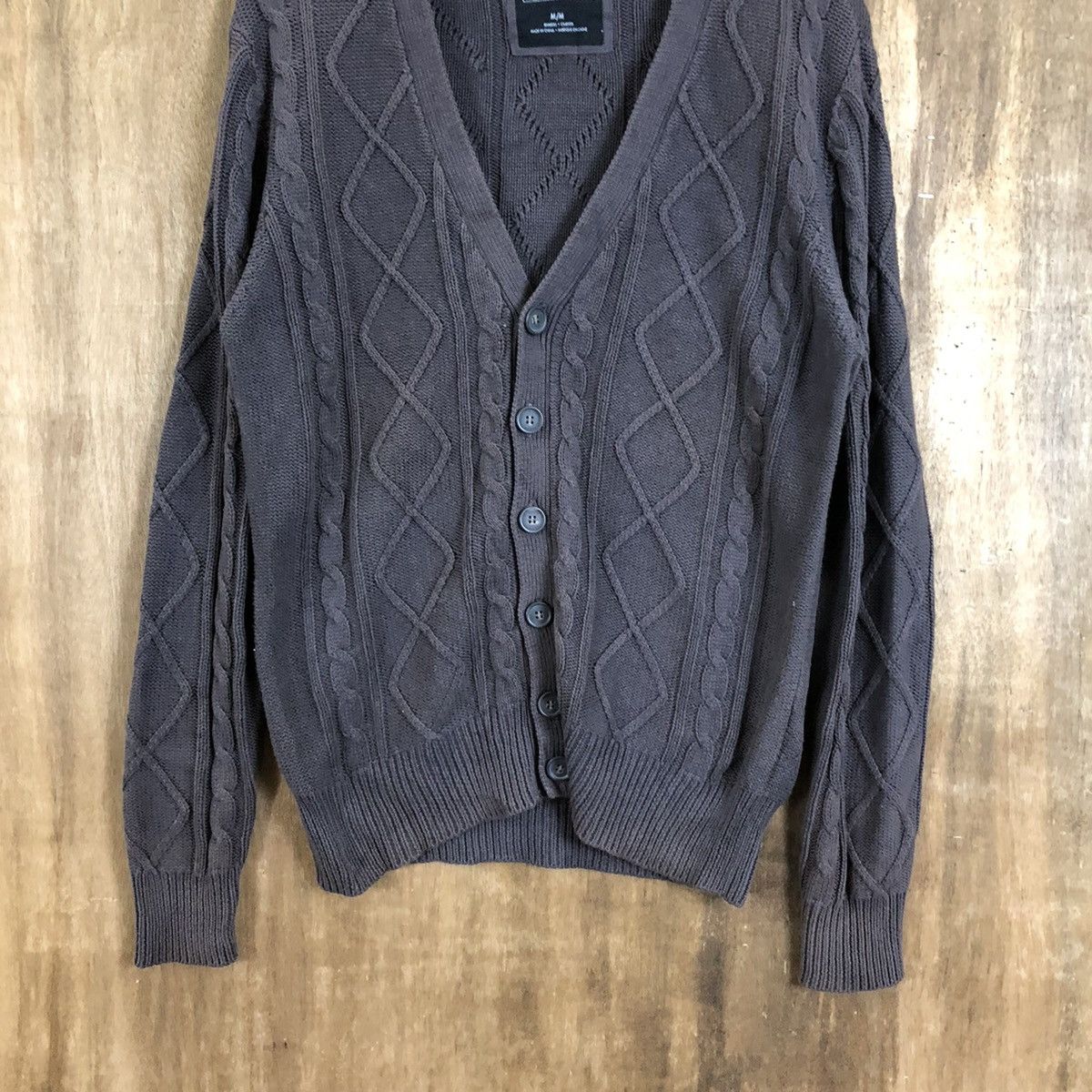 Japanese Brand VINTAGE Twenty One Men Dark Purple Cardigan Knitwear #067 Size US M / EU 48-50 / 2 - 3 Thumbnail