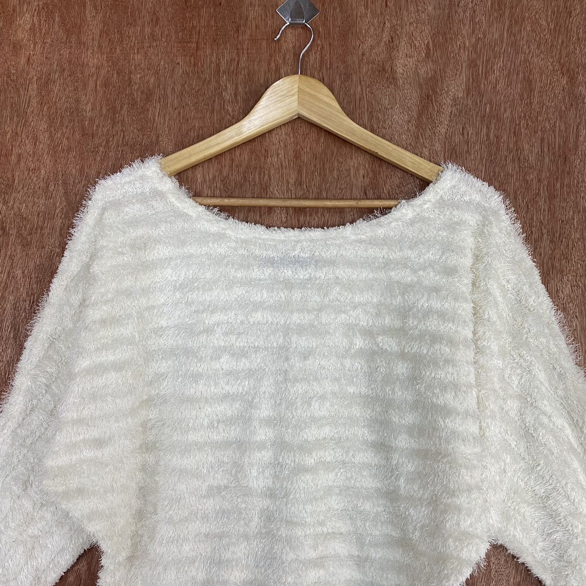 Homespun Knitwear × Japanese Brand × OVER THE STRiPES Cecil Mc Bee WHite Mohair Knitwear Size US M / EU 48-50 / 2 - 2 Thumbnail
