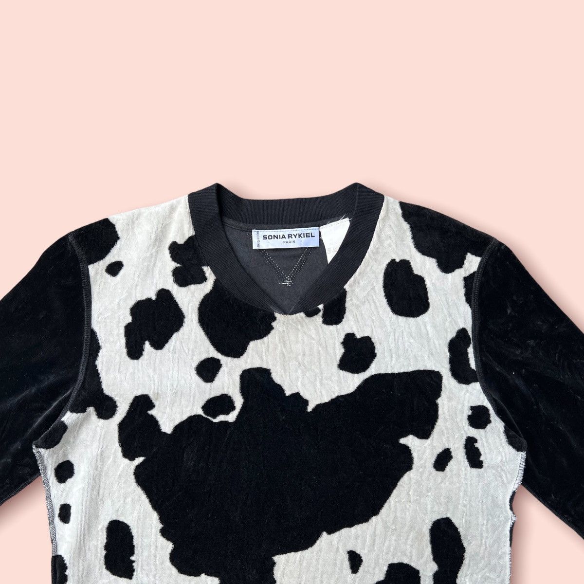 Designer × Sonia Rykiel × Vintage VINTAGE SONIA RYKIEL MILK COW VELVET DRESS Size M / US 6-8 / IT 42-44 - 2 Thumbnail
