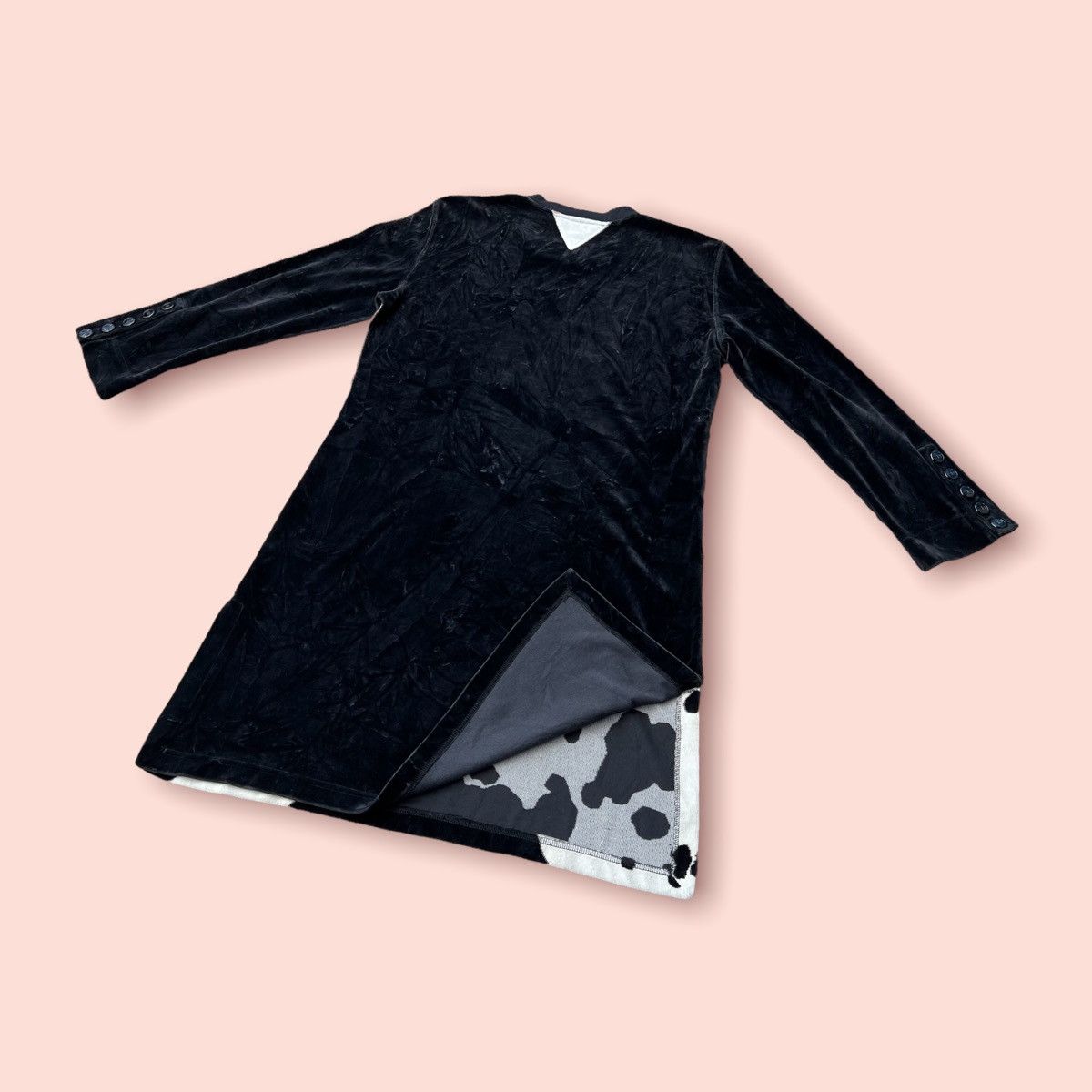 Designer × Sonia Rykiel × Vintage VINTAGE SONIA RYKIEL MILK COW VELVET DRESS Size M / US 6-8 / IT 42-44 - 10 Thumbnail