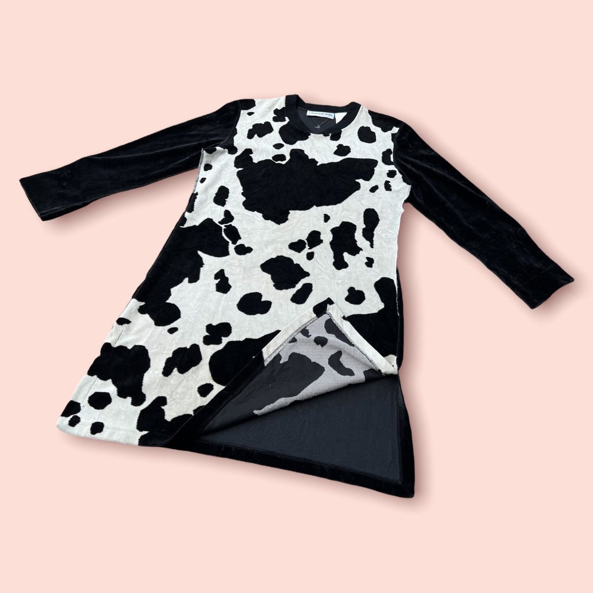 Designer × Sonia Rykiel × Vintage VINTAGE SONIA RYKIEL MILK COW VELVET DRESS Size M / US 6-8 / IT 42-44 - 9 Thumbnail
