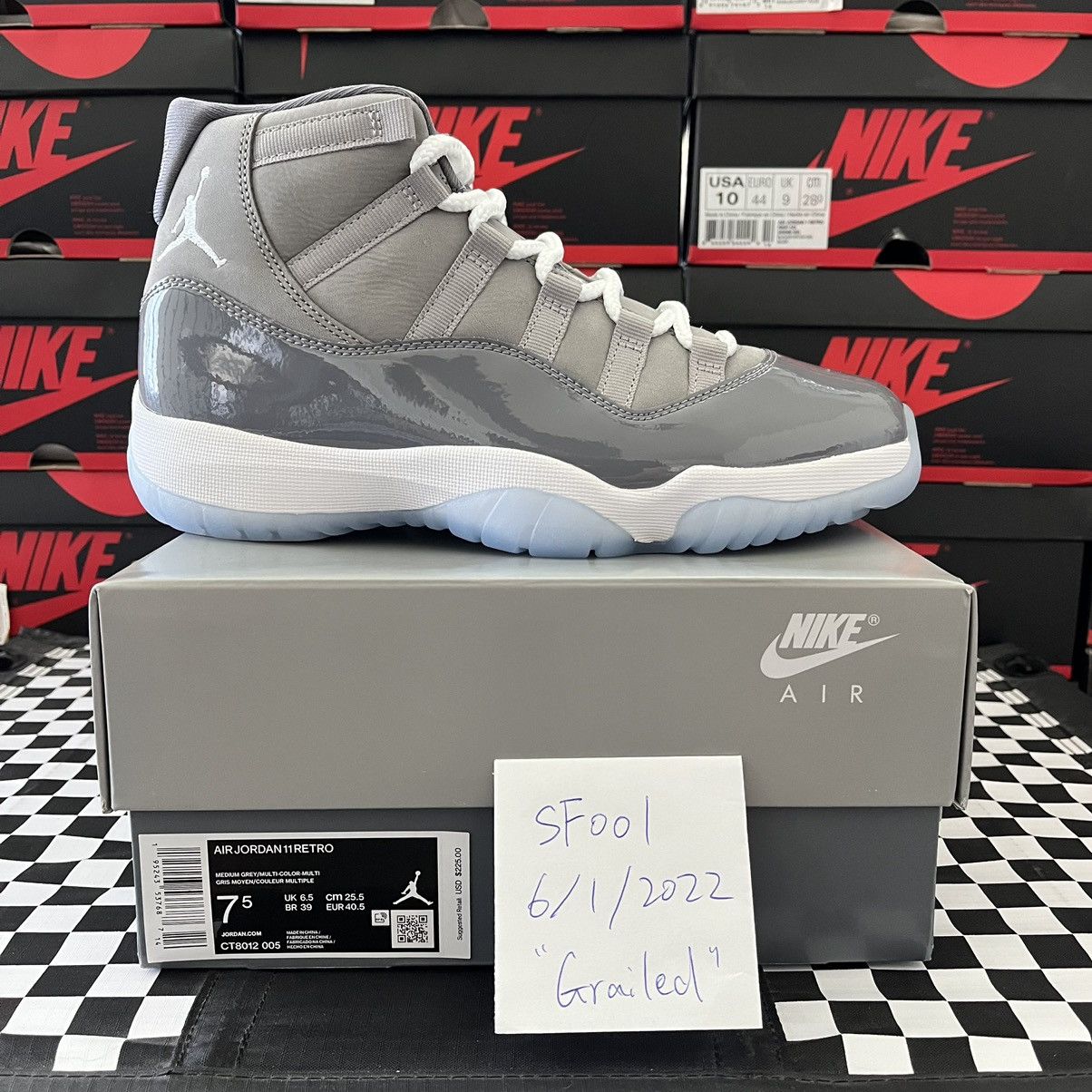  Jordan Mens Air Jordan 11 Retro CT8012 005 Cool Grey 2021 -  Size 10.5