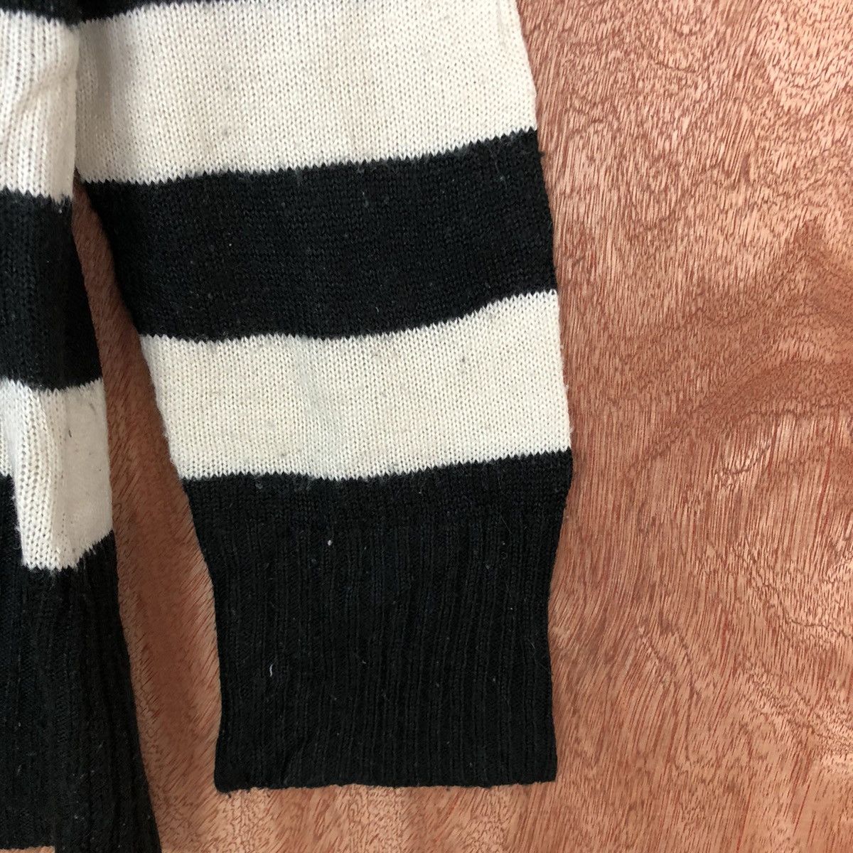 Homespun Knitwear Cookies House Stripe Black White Knitwear #H242 Size US XL / EU 56 / 4 - 4 Thumbnail