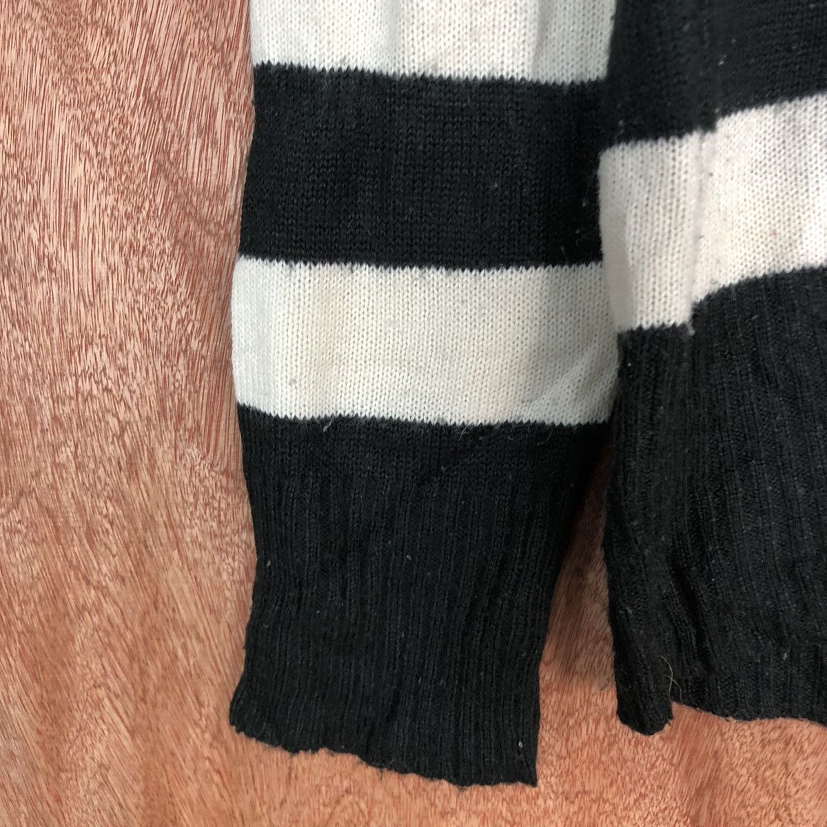 Homespun Knitwear Cookies House Stripe Black White Knitwear #H242 Size US XL / EU 56 / 4 - 6 Thumbnail
