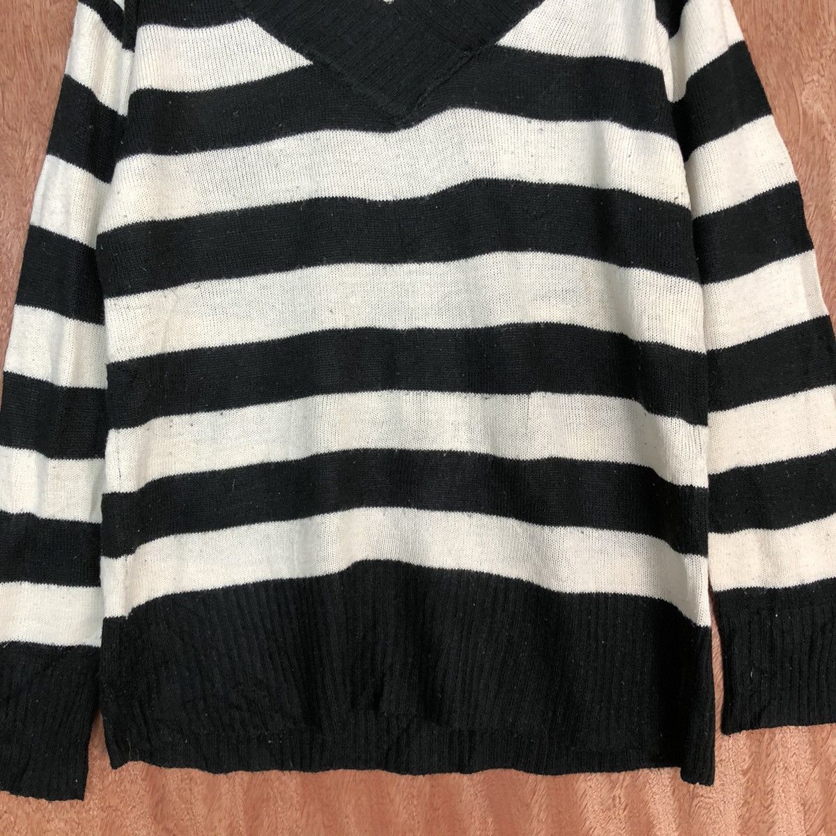 Homespun Knitwear Cookies House Stripe Black White Knitwear #H242 Size US XL / EU 56 / 4 - 8 Thumbnail