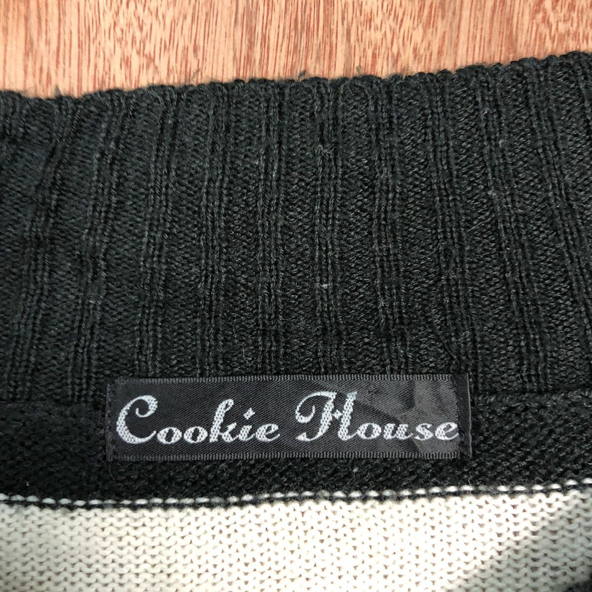 Homespun Knitwear Cookies House Stripe Black White Knitwear #H242 Size US XL / EU 56 / 4 - 10 Thumbnail