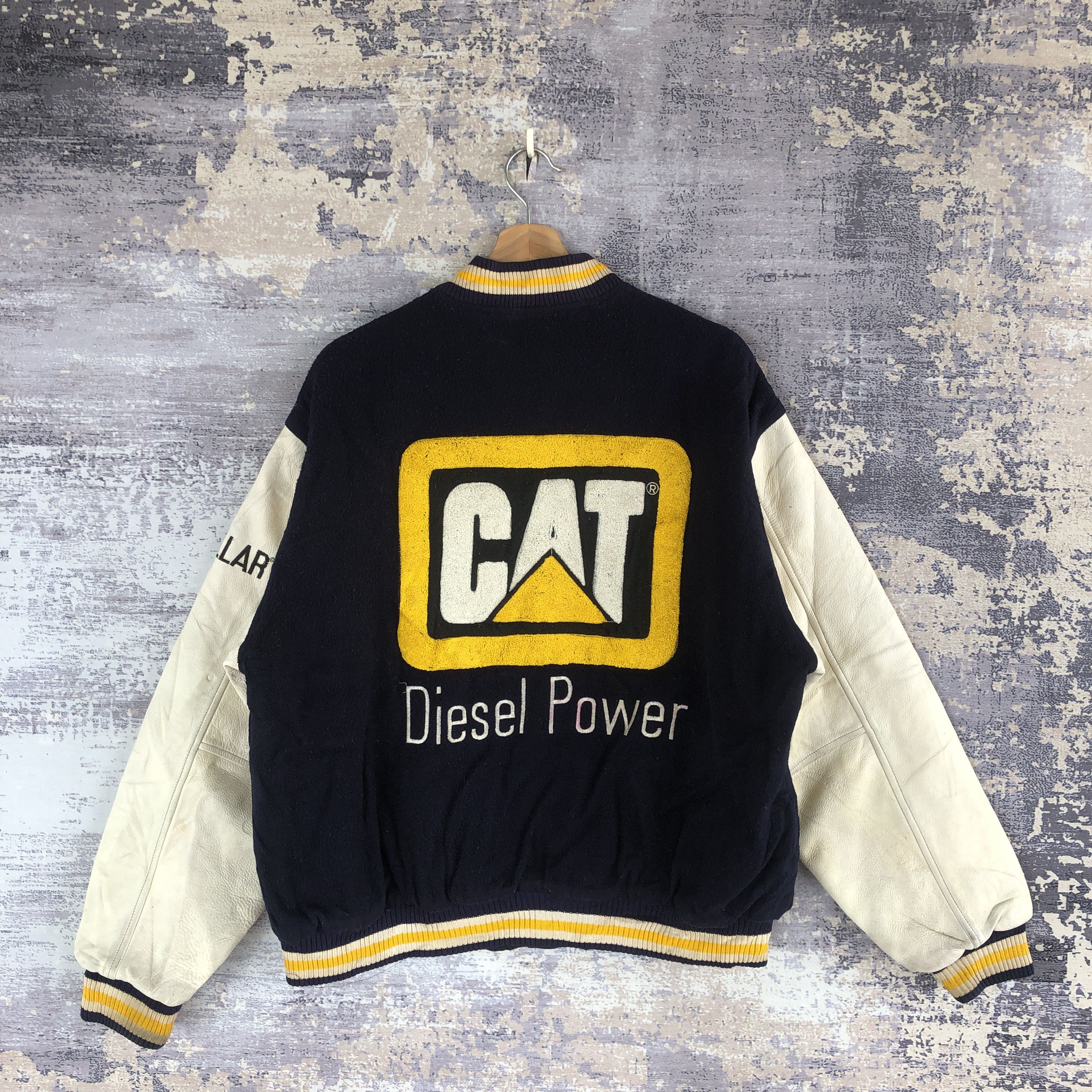 Caterpillar × Vintage Vintage Caterpillar Varsity Jacket Patches Wool Jacket Size US XL / EU 56 / 4 - 1 Thumbnail