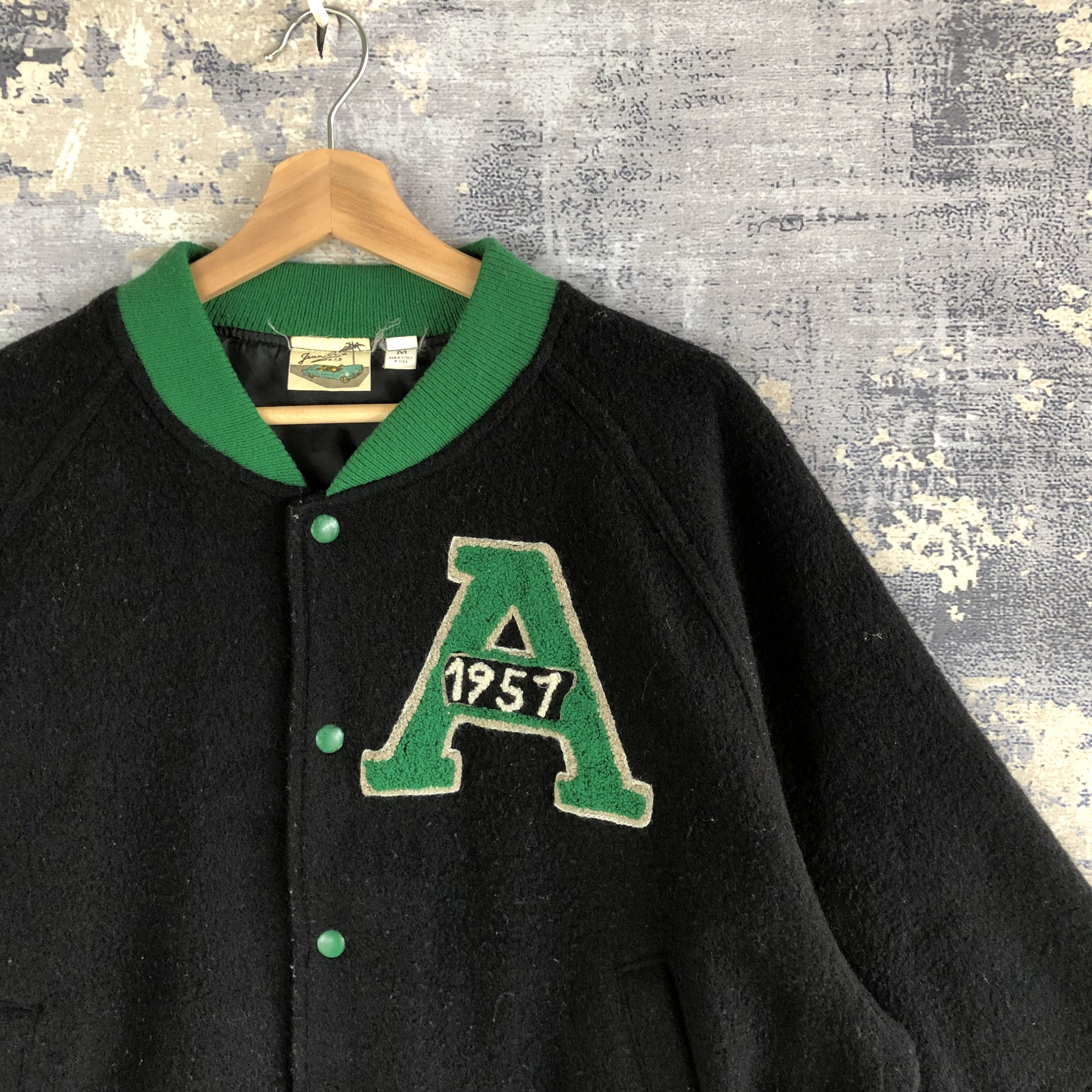 Japanese Brand × Vintage Japanese Factory 1960 Varsity Jackets Baggy Wool Jackets Size US L / EU 52-54 / 3 - 6 Thumbnail