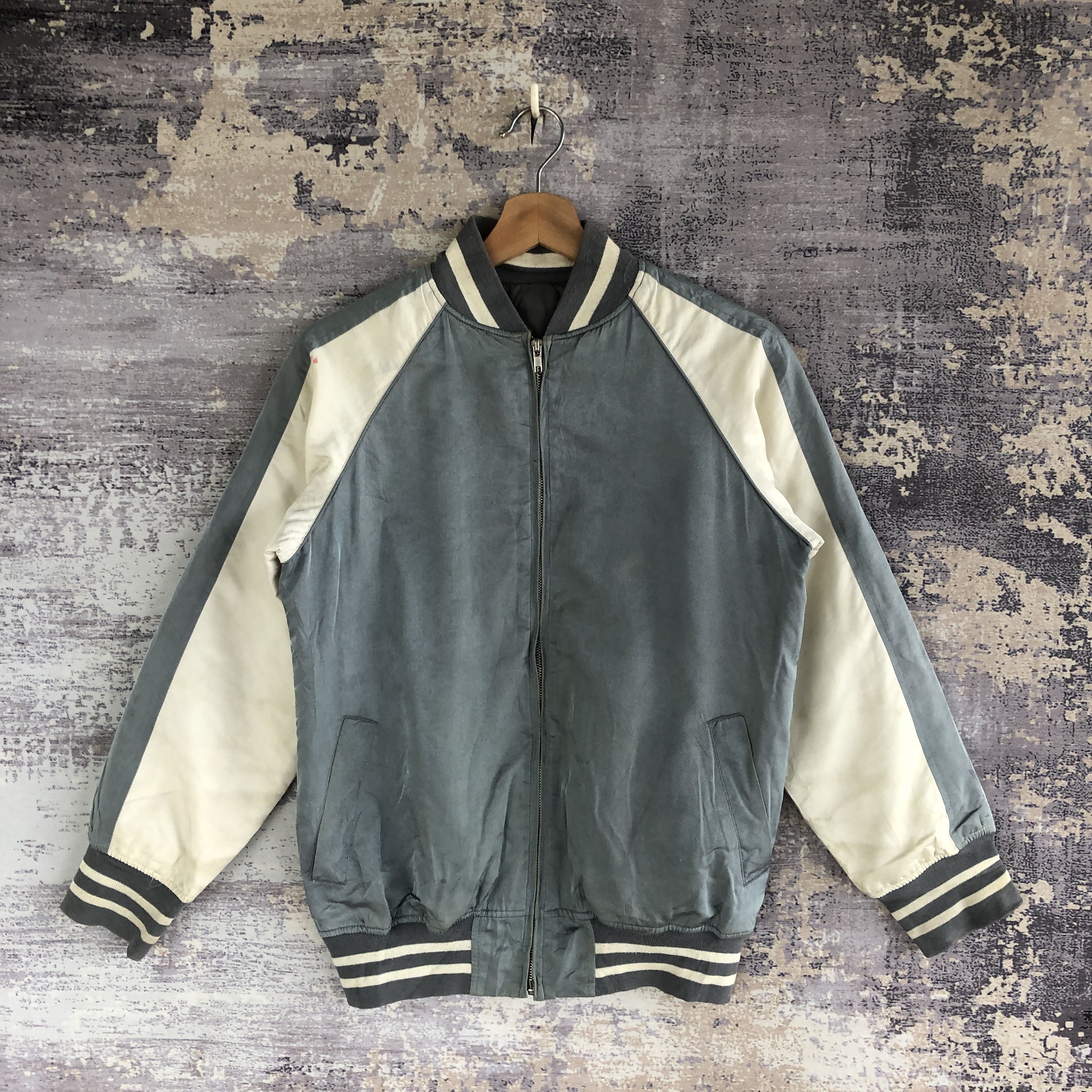 Vintage Japanese Bomber Jacket Wool Jacket Baseball Jacket