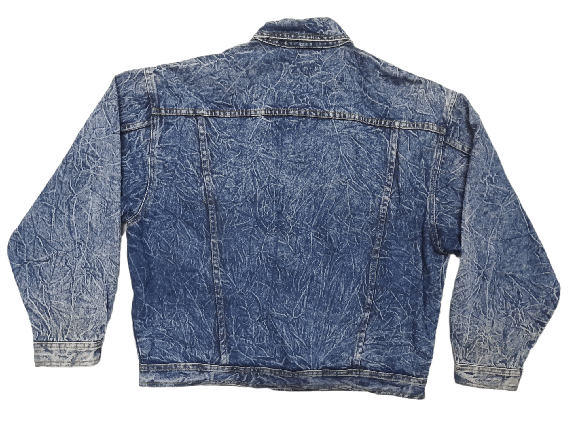 Japanese Brand 90s Valman Stone Root Washed Art Denim Jacket (E186) Size US L / EU 52-54 / 3 - 6 Thumbnail