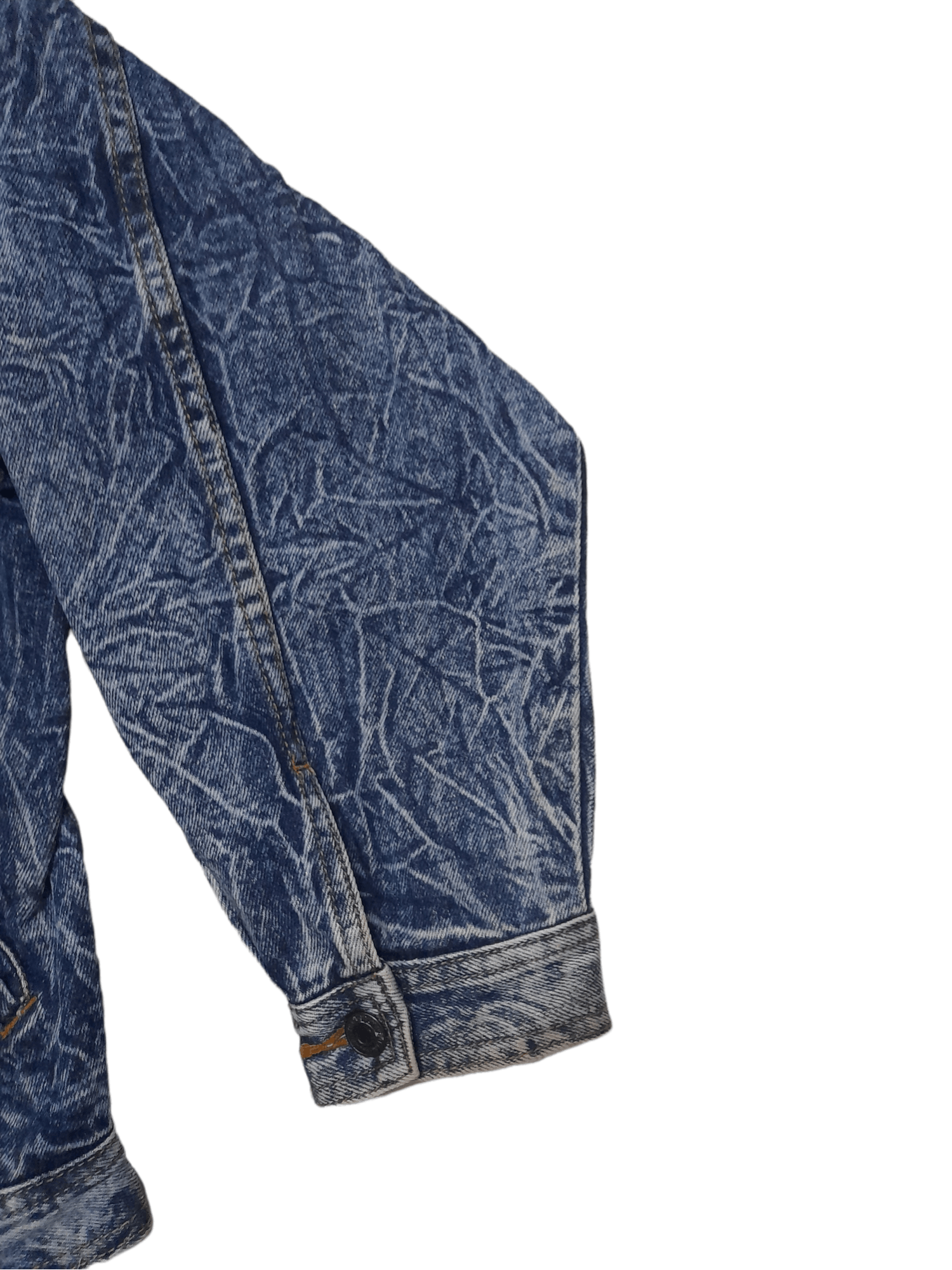 Japanese Brand 90s Valman Stone Root Washed Art Denim Jacket (E186) Size US L / EU 52-54 / 3 - 4 Thumbnail