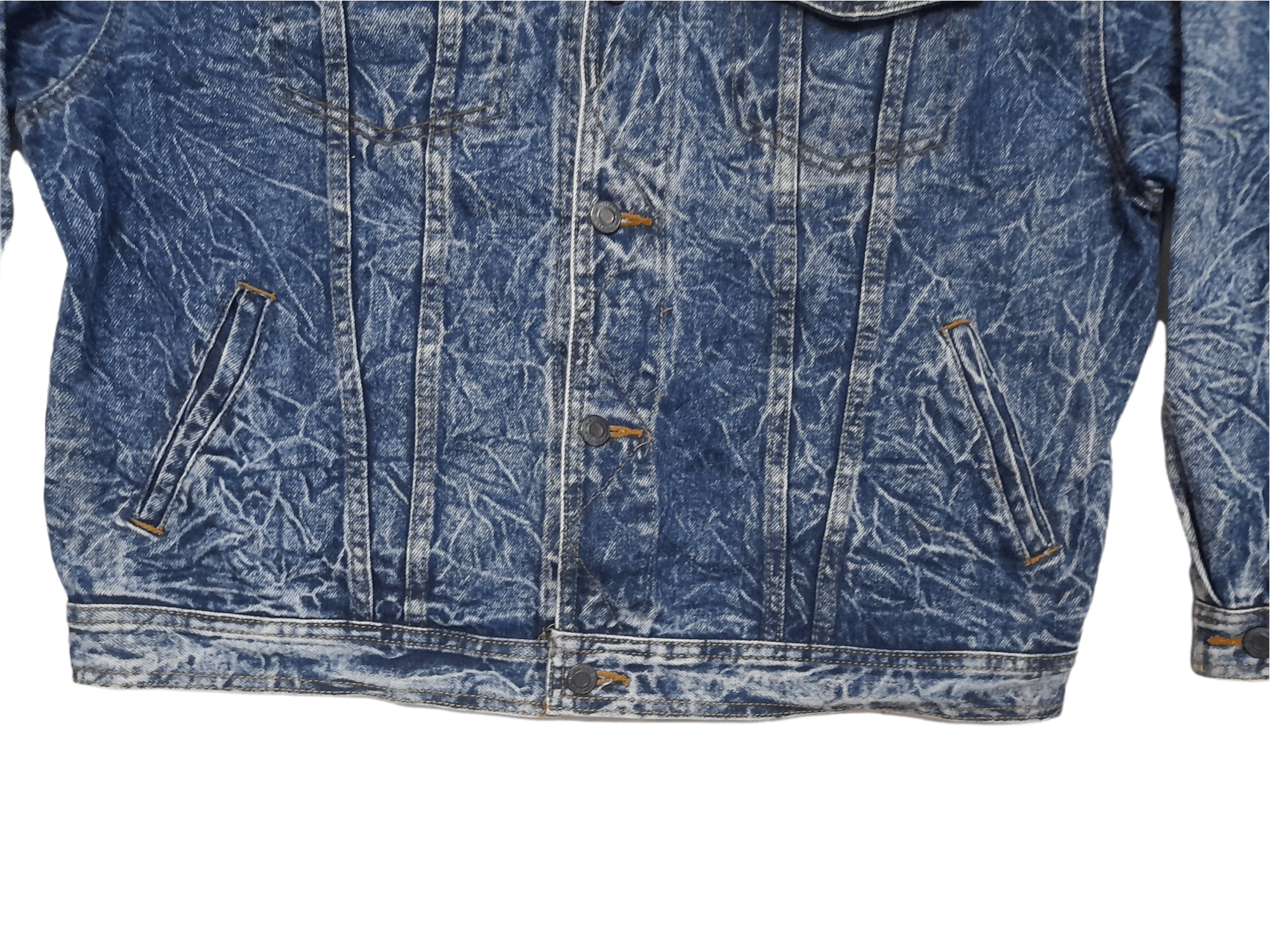 Japanese Brand 90s Valman Stone Root Washed Art Denim Jacket (E186) Size US L / EU 52-54 / 3 - 3 Thumbnail