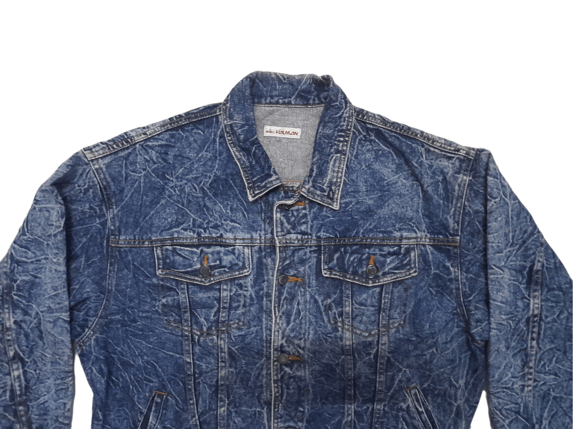 Japanese Brand 90s Valman Stone Root Washed Art Denim Jacket (E186) Size US L / EU 52-54 / 3 - 2 Thumbnail