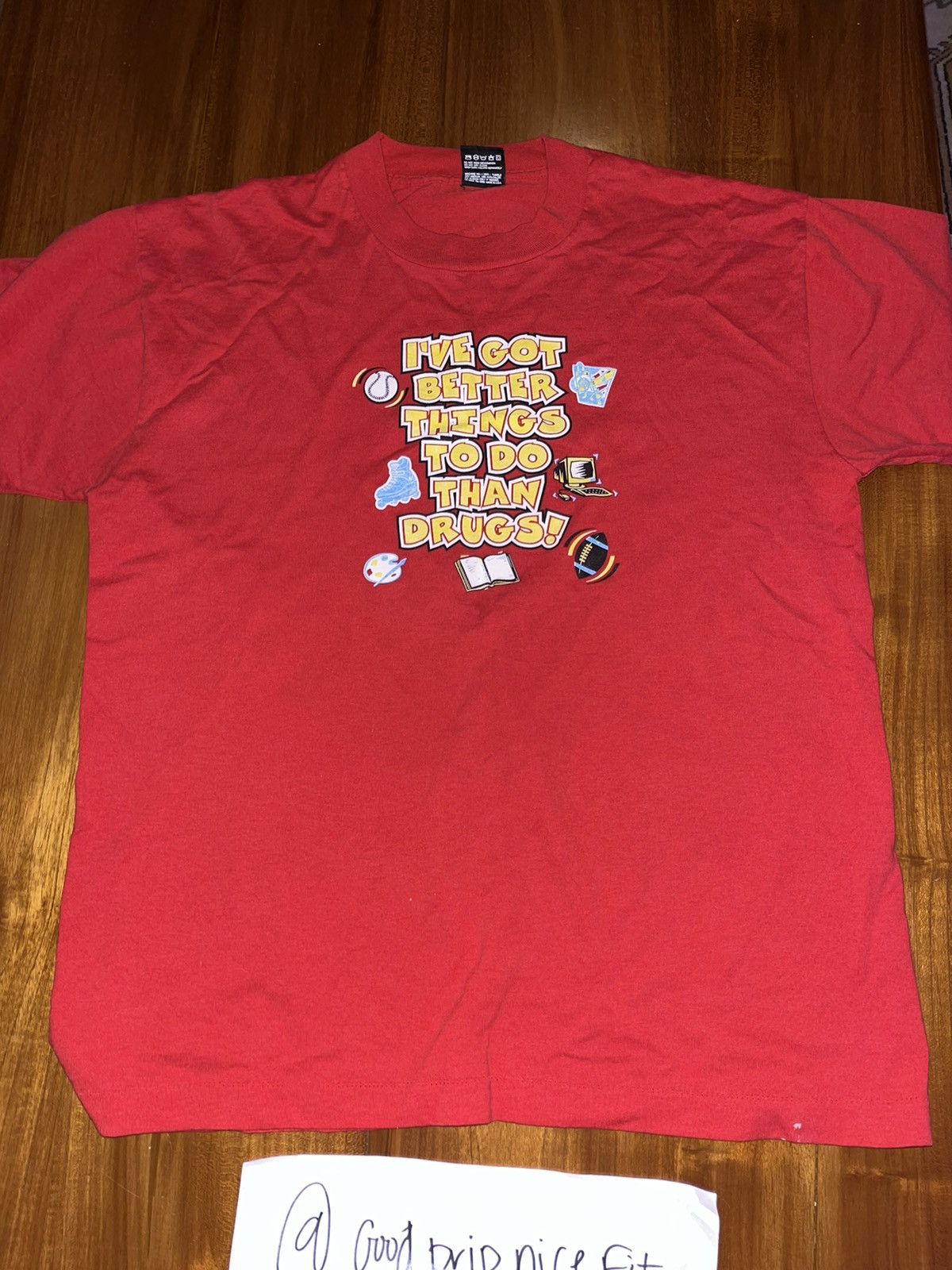 Vintage Say No To Drugs Tee Size US L / EU 52-54 / 3 - 1 Thumbnail