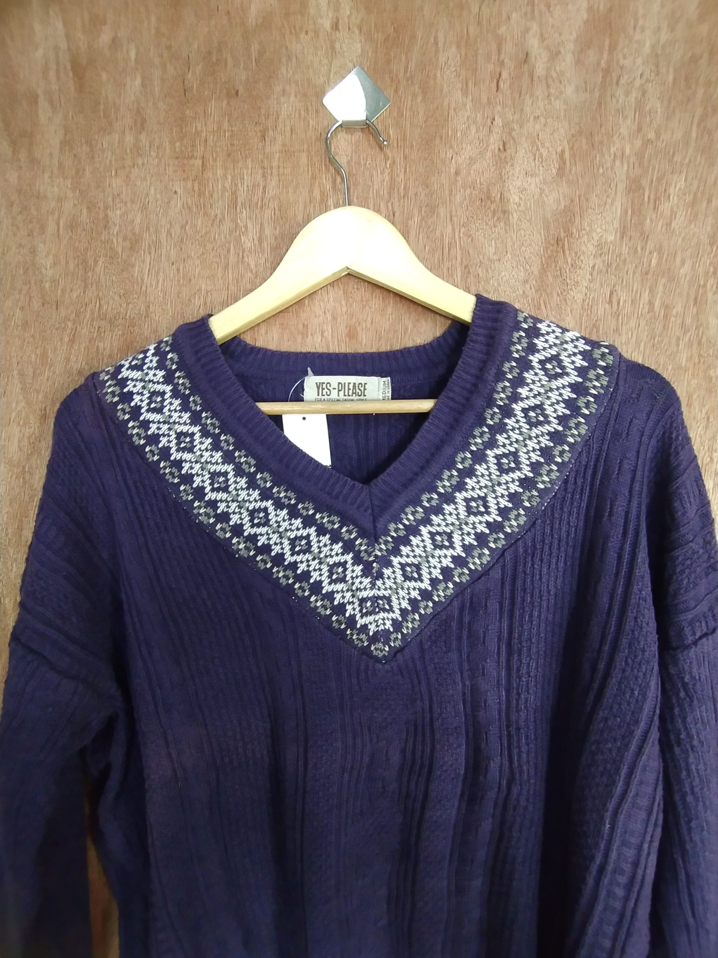 Homespun Knitwear Yes-Please purple art navajo knitwear #S034 Size US M / EU 48-50 / 2 - 2 Thumbnail